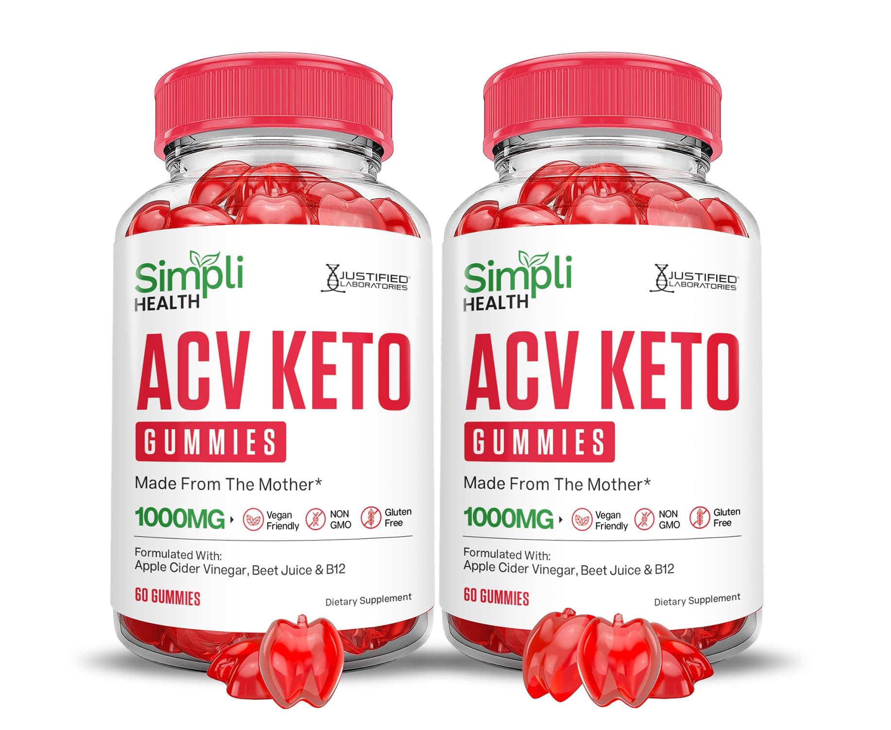 Justified Laboratories Simpli Health Keto ACV Gummies Chewable 120 Gummies