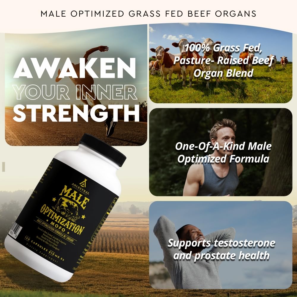 Ancestral Supplements Mofo Men's Beef Organ Capsule, 180 Count