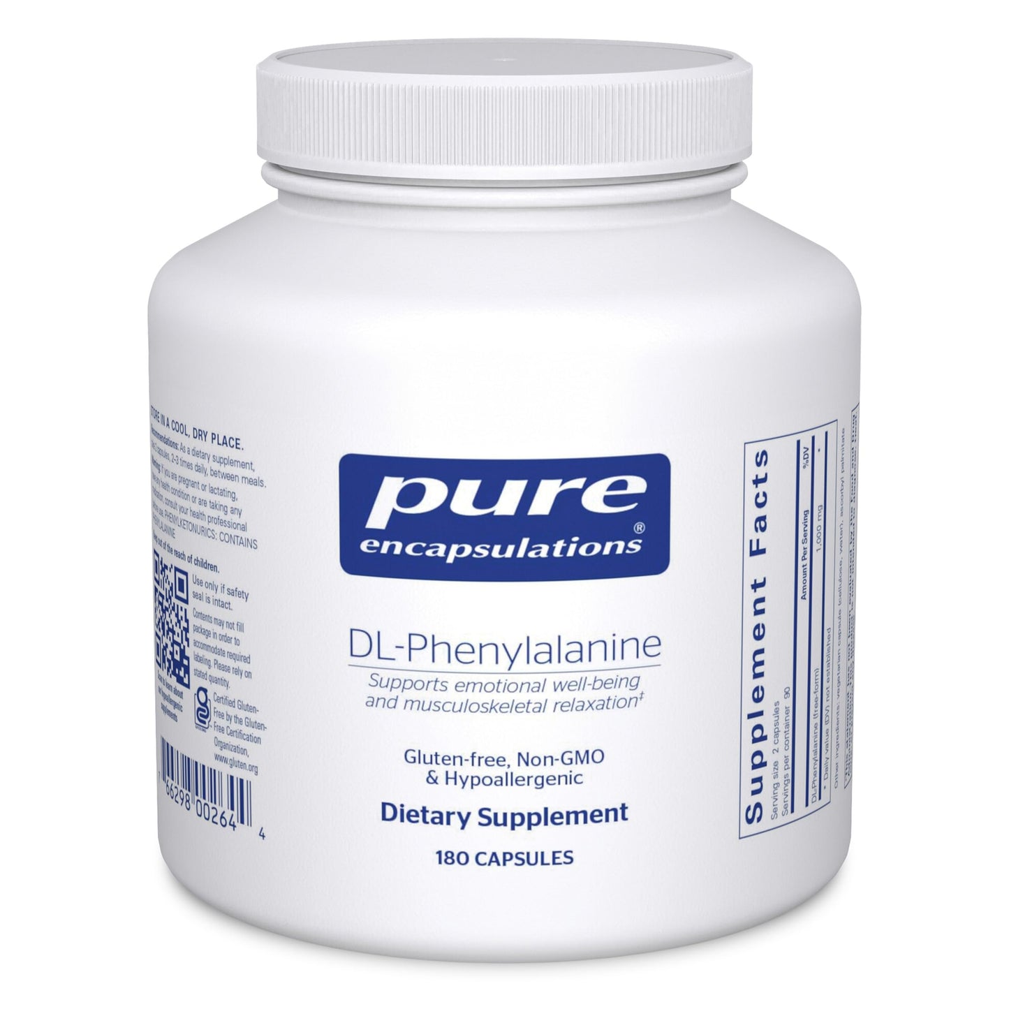 Pure Encapsulations DL-Phenylalanine Capsules, 180 Count
