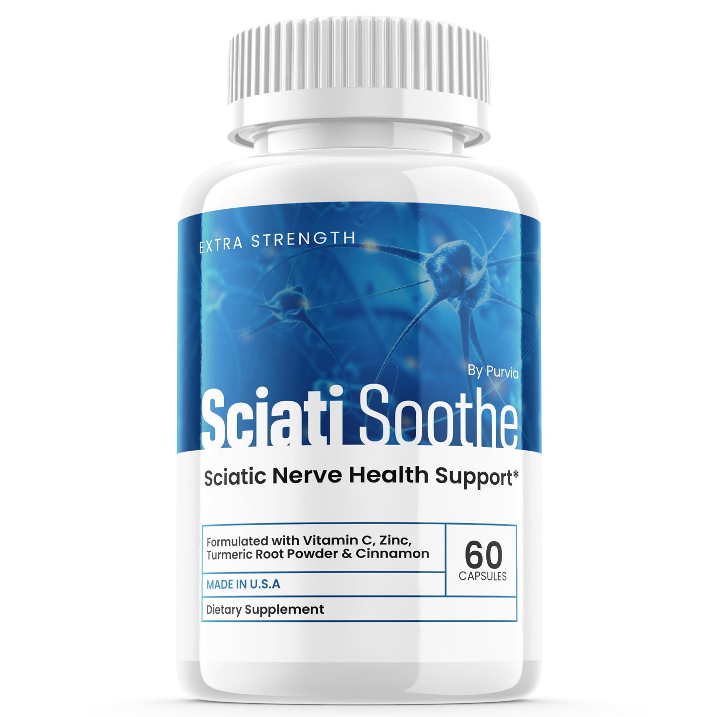 Purvia Sciatisoothe Nerve Health Capsules, 60 Count