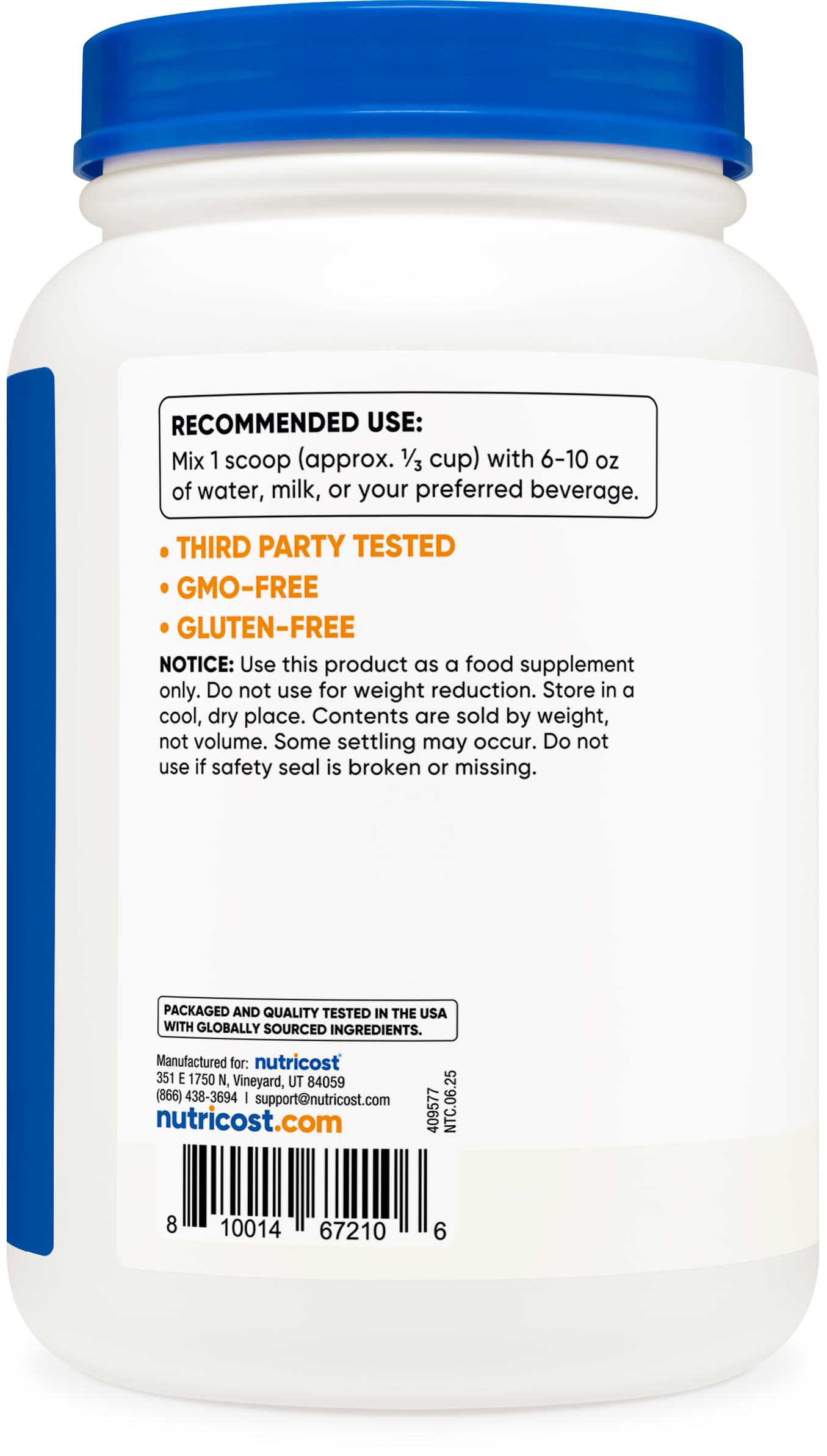 Nutricost Casein Protein Powder (Unflavored) 32.4