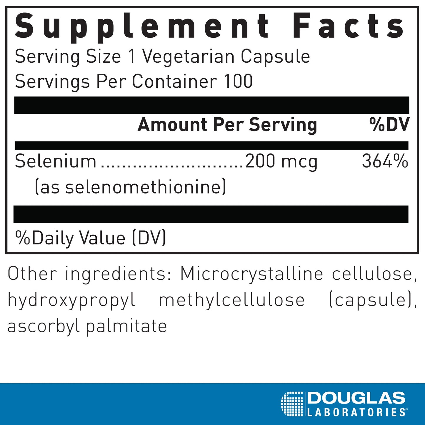 Douglas Laboratories Seleno-Methionine Capsule, 100 Count