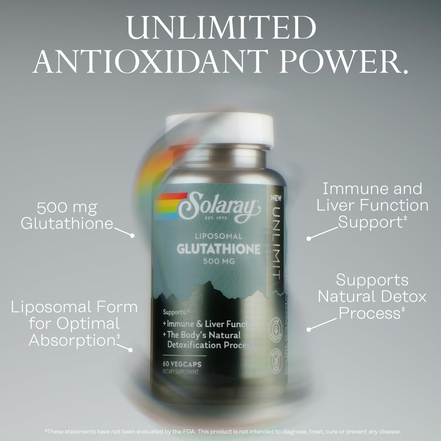 Solaray Liposomal Glutathione 500 mg Capsule, 60 VegCaps