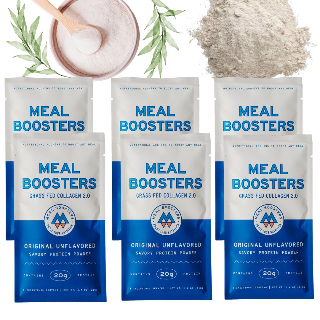 Meal Boosters Unflavored Collagen Protein Powder, 6 Individual Servings