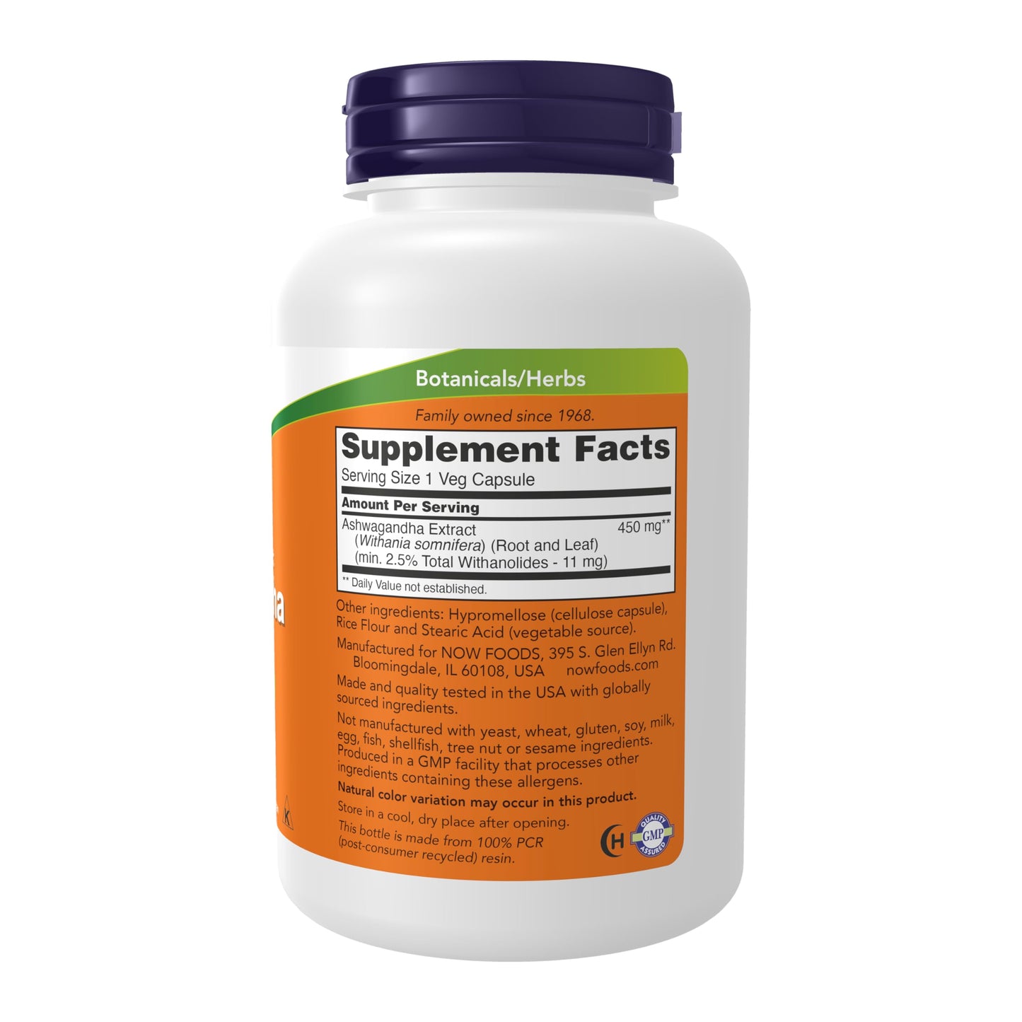 NOW Foods Ashwagandha 450 mg (Standardized Extract) Capsules, 180 Count