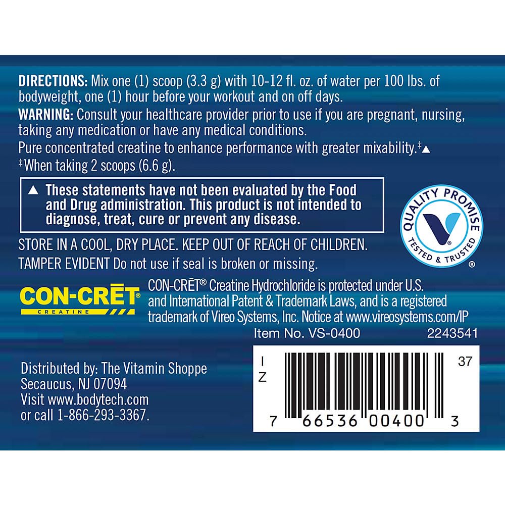 BodyTech Creatine HCl + Electrolytes Powder 75 Servings