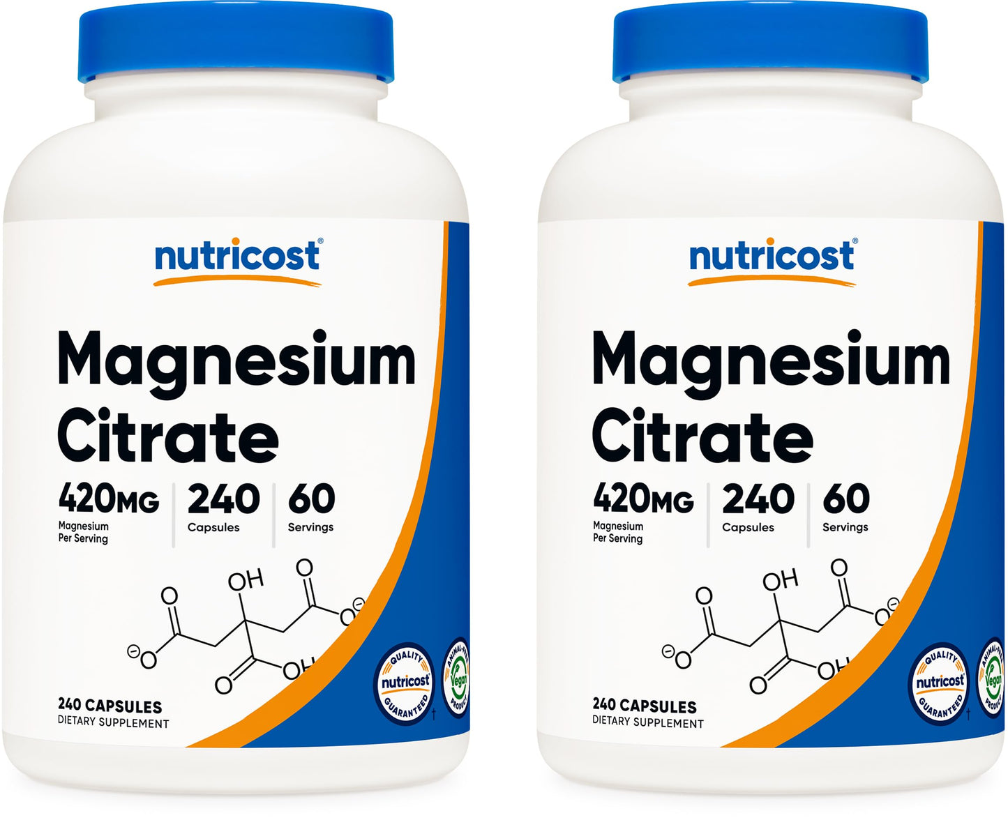 Nutricost Magnesium Citrate 420mg Capsules, 480 Capsules