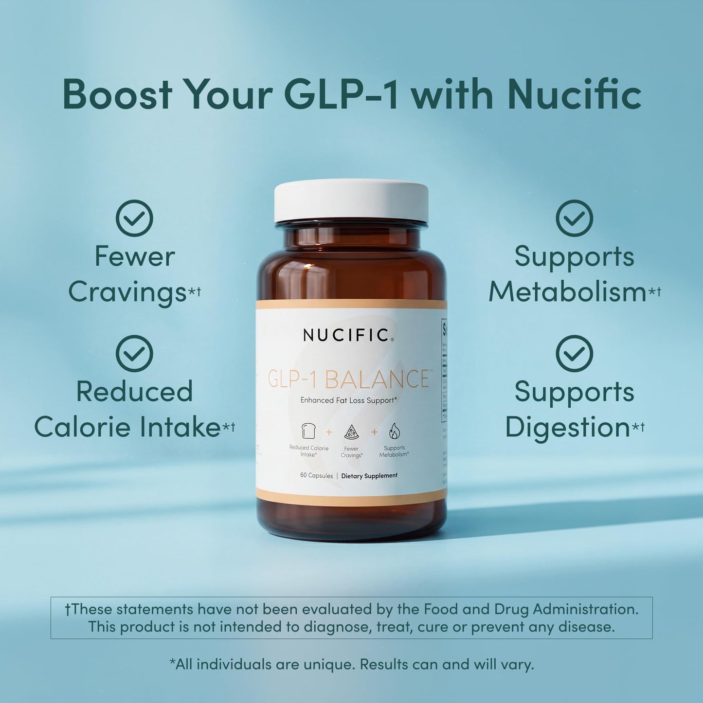 Nucific GLP-1 Balance Weight Management & Energy Support Capsule, 60 Count