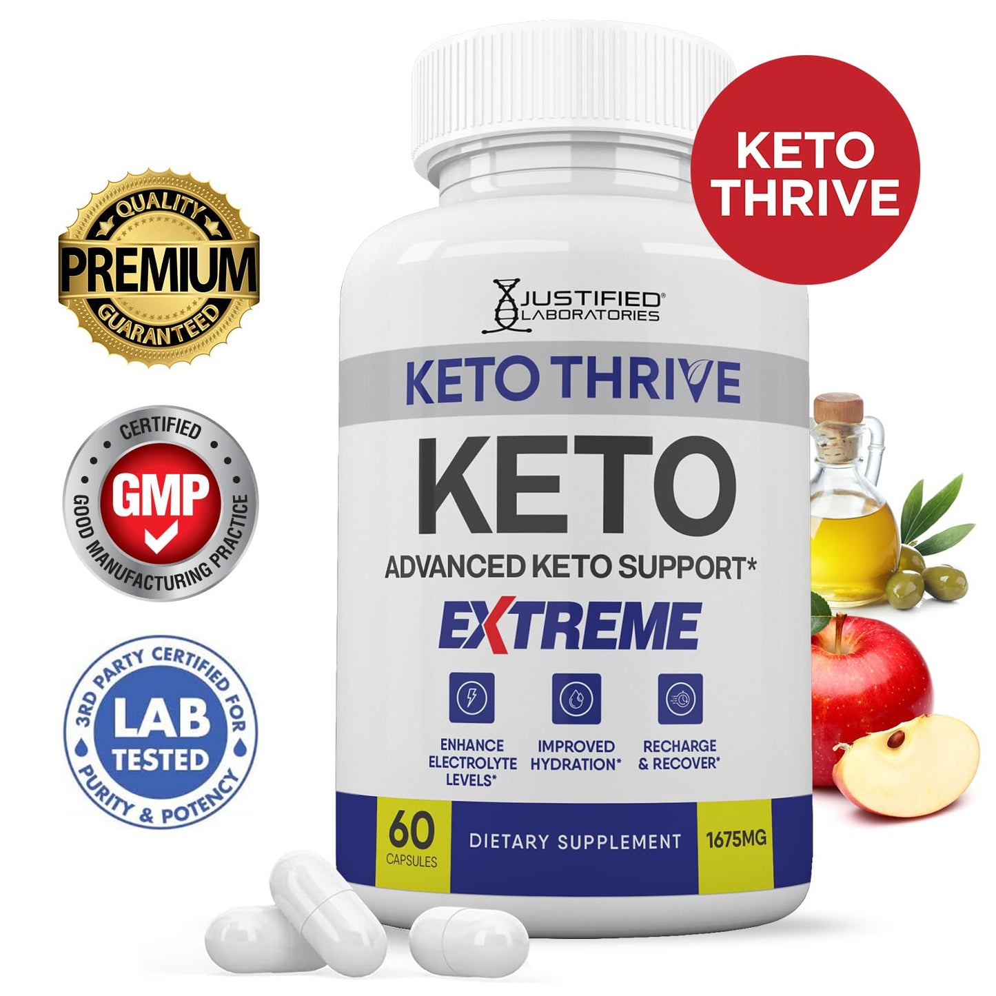 Justified Laboratories Keto Thrive Keto ACV Extreme Capsules 60 Count