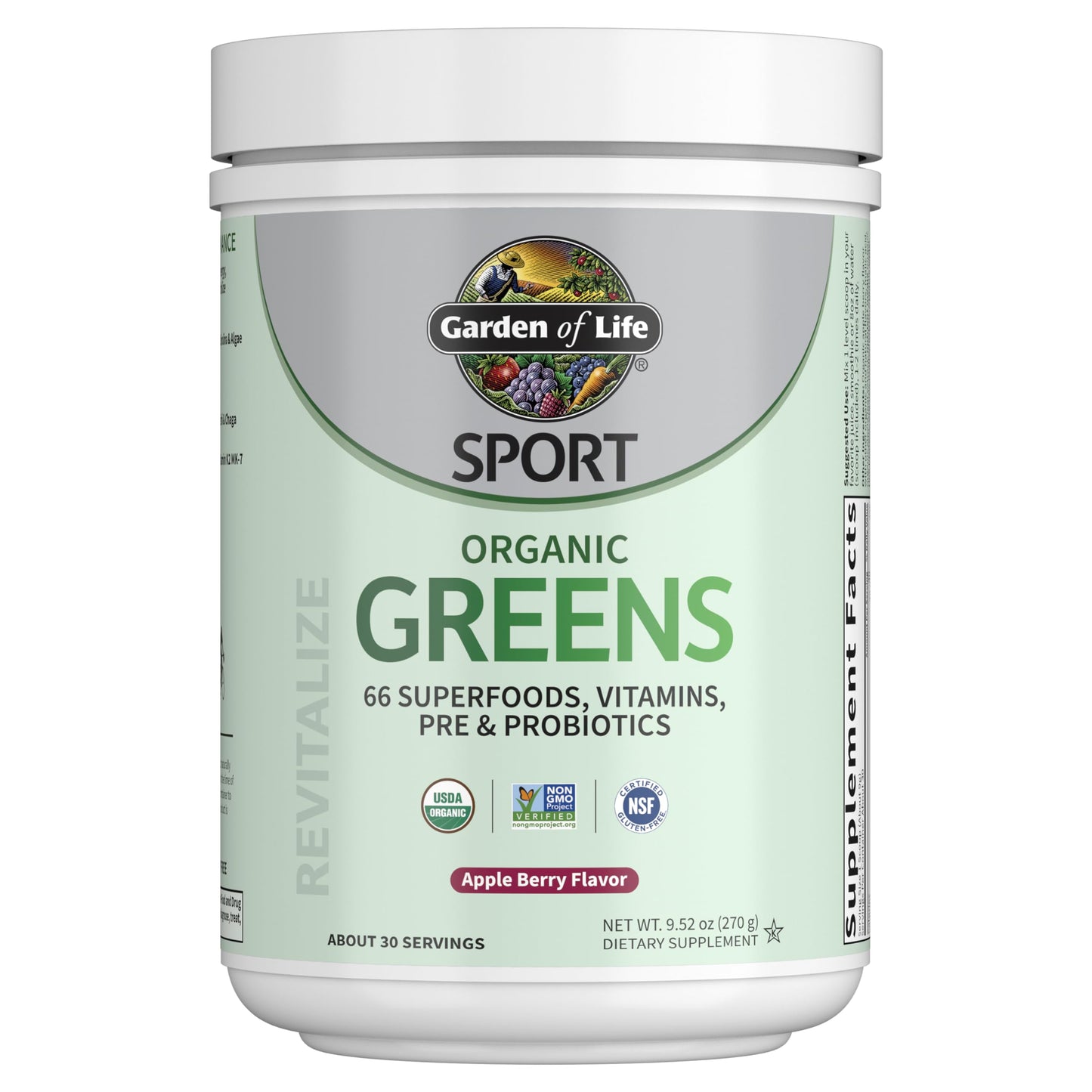 Garden of Life Sport Organic Greens Powder Apple Berry 1
