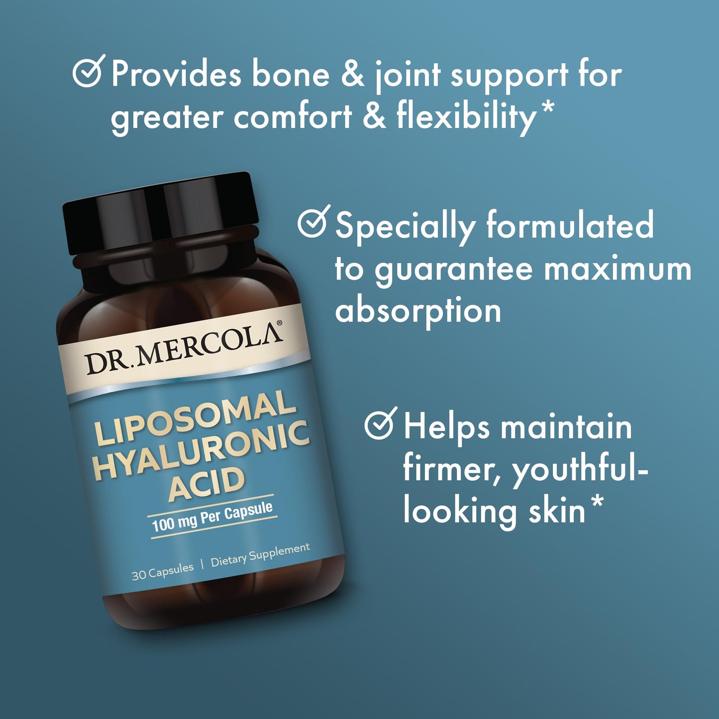 Dr. Mercola Liposomal Hyaluronic Acid 100 mg, 30 Capsules