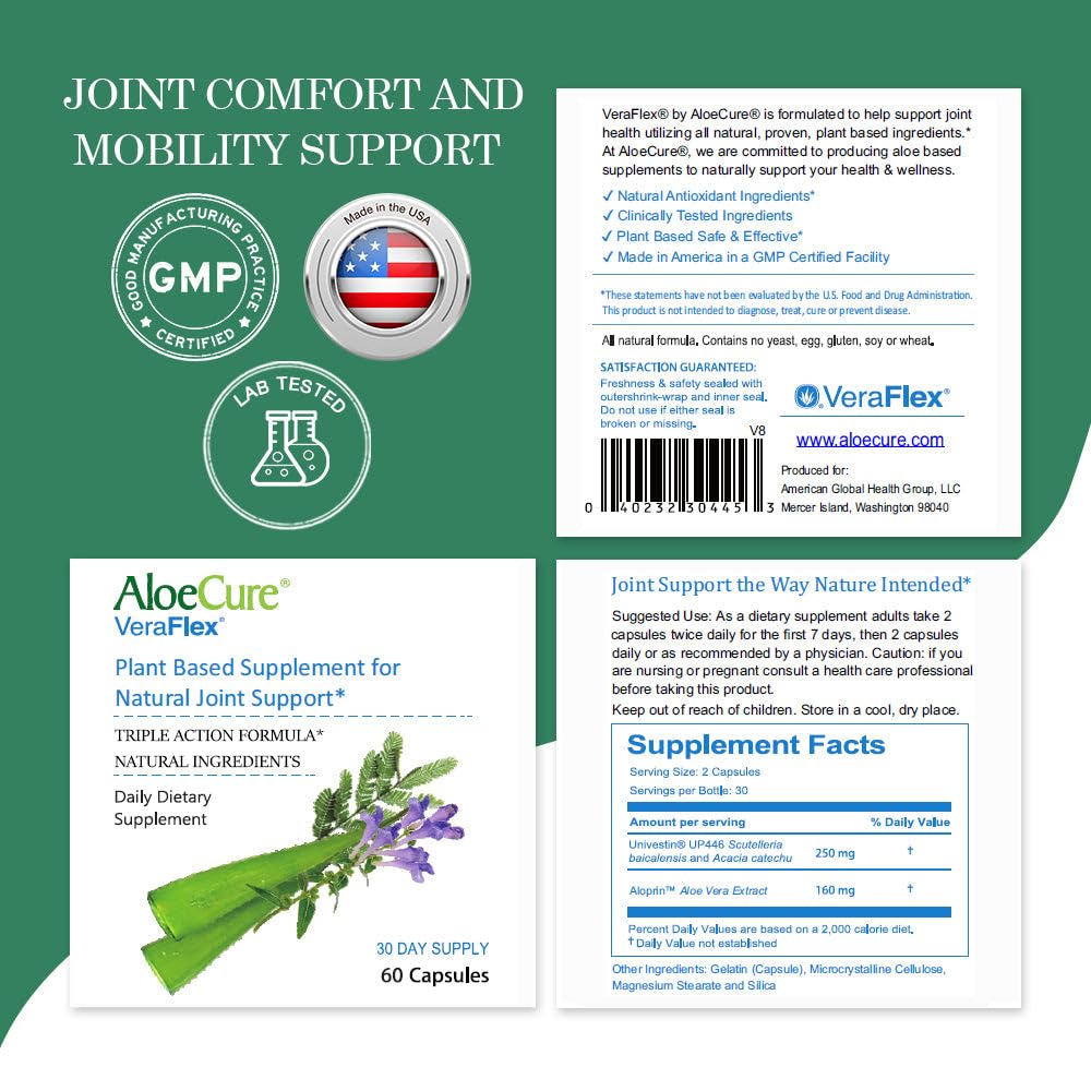 AloeCure VeraFlex Natural Joint Support Capsules, 6 Bottles