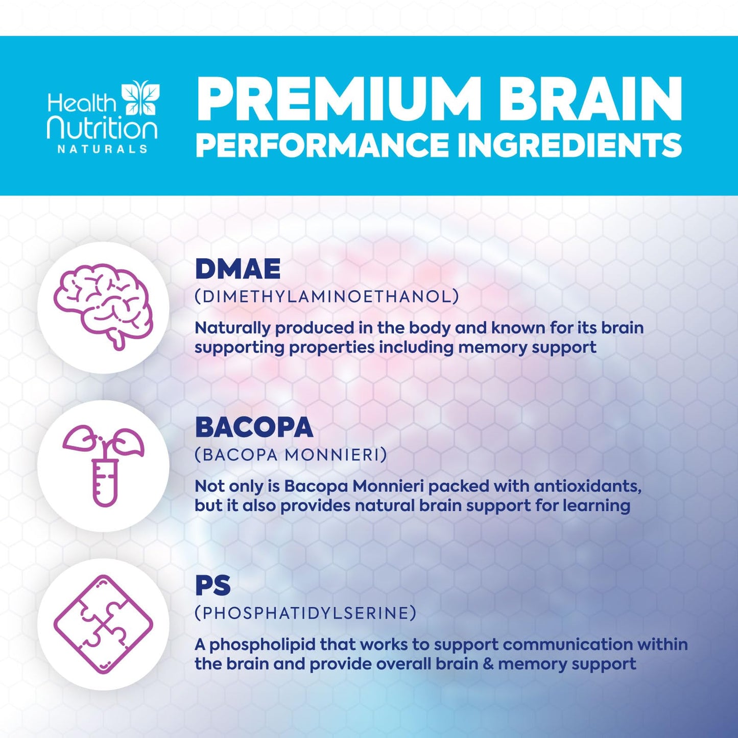 Health Nutrition Naturals Brain Memory Supplement 120 Capsules