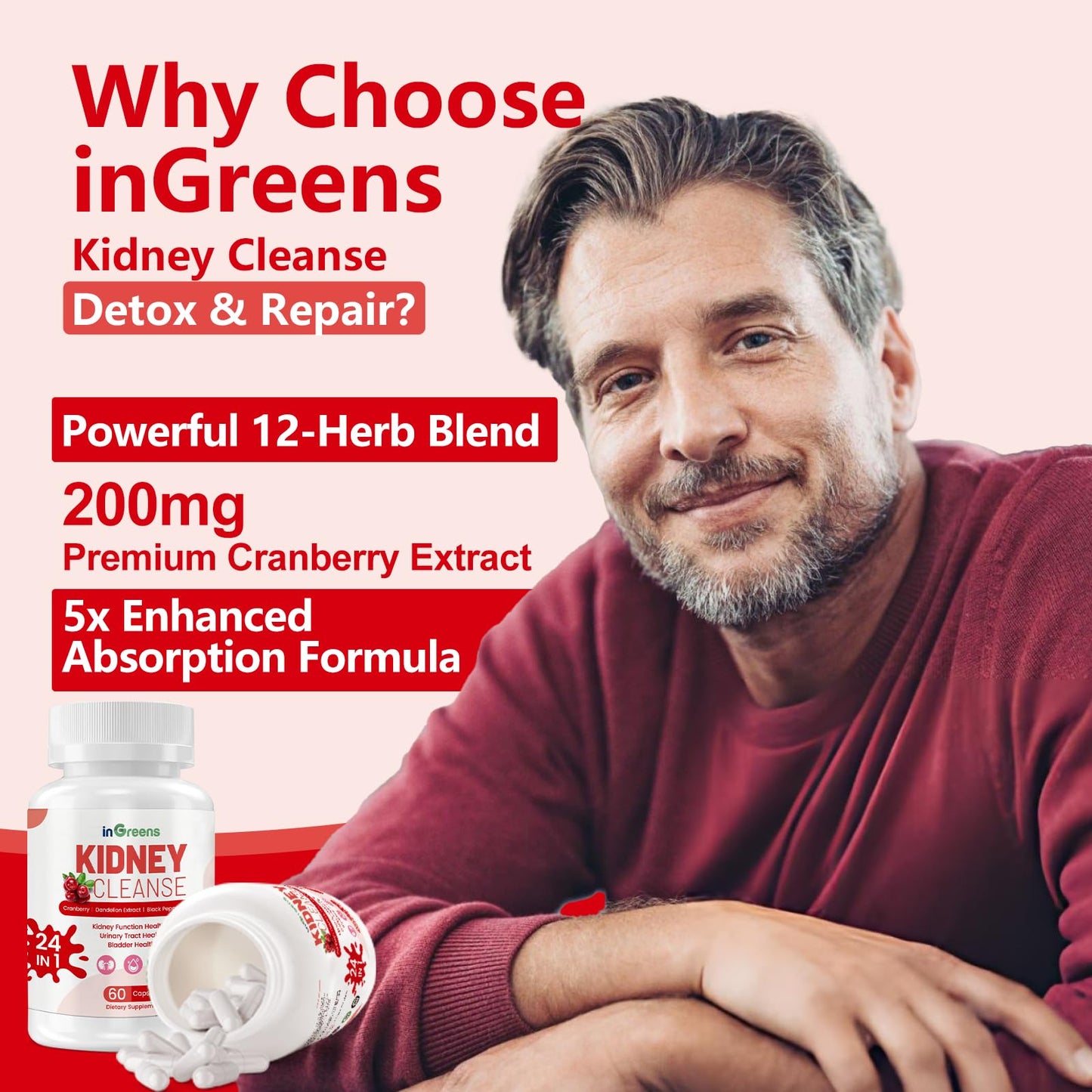 inGreens 24-in-1 Kidney Support Supplement 60 Capsules