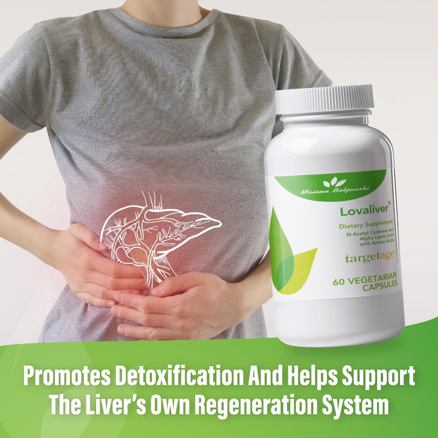 Targetage Lovaliver Vegetarian Supplement Capsules, 60 Count