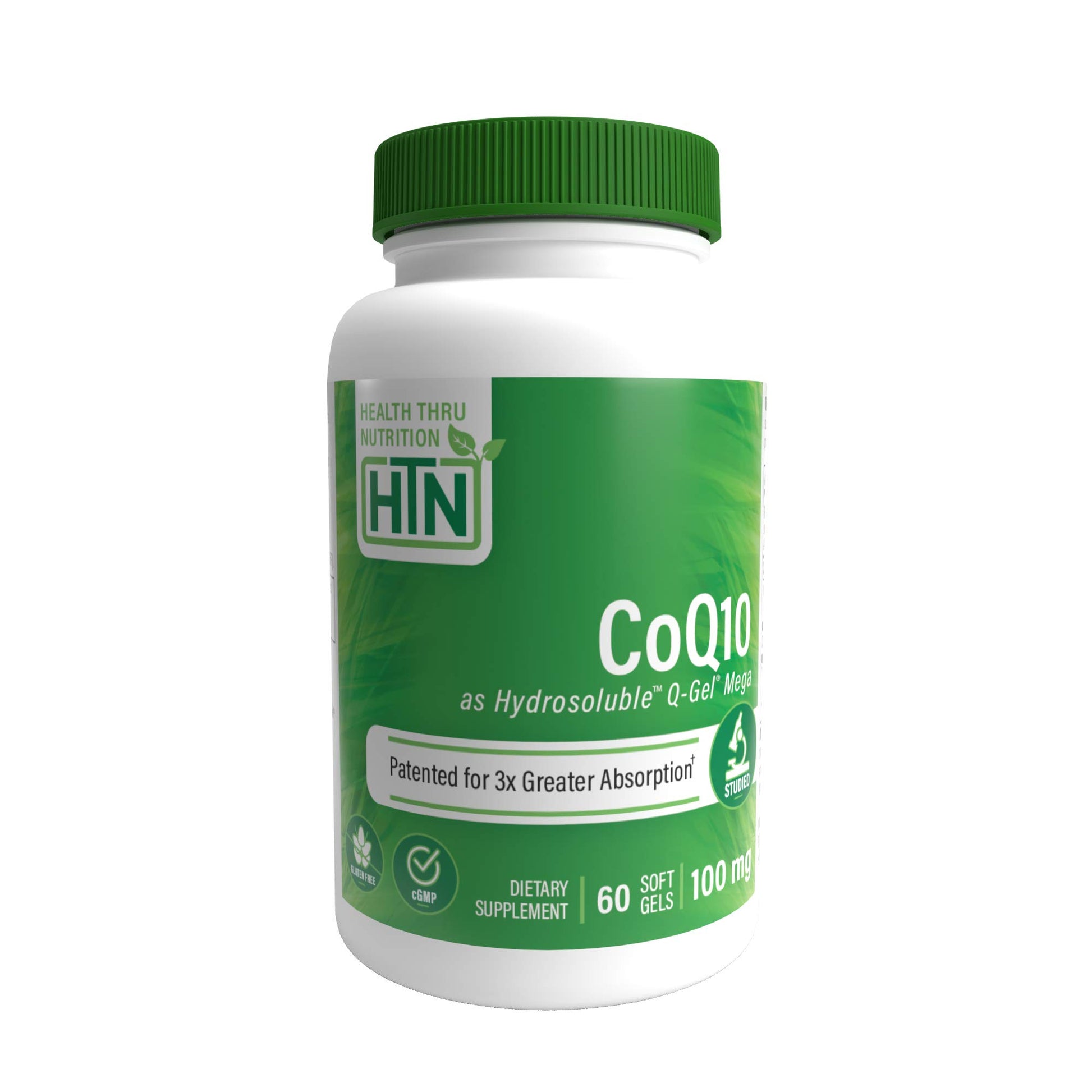 Health Thru Nutrition Q-Gel CoQ-10 100mg with Vitamin E: 3X Absorption, Clinically Studied for Cardiovascular & Mitochondrial Support, 60 Softgels