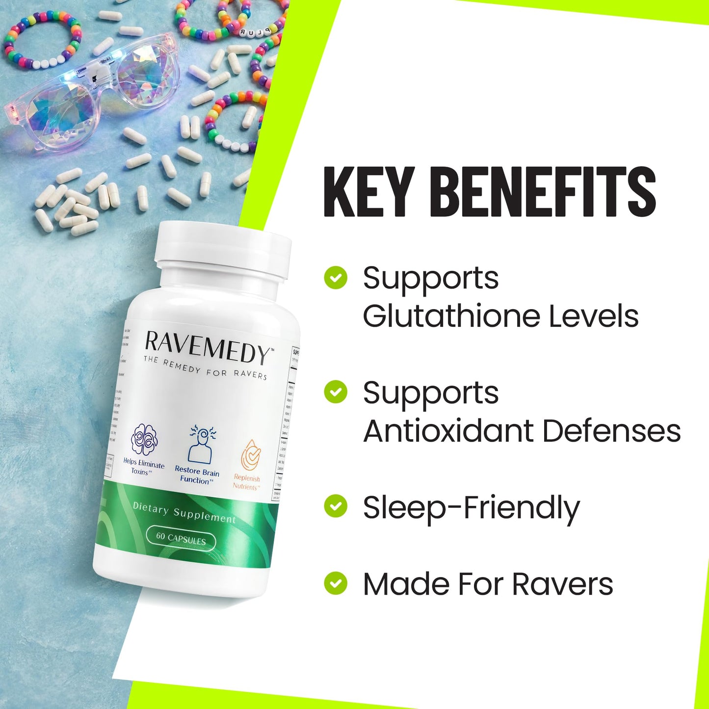 Ravemedy Rave Supplement, 60 Capsules