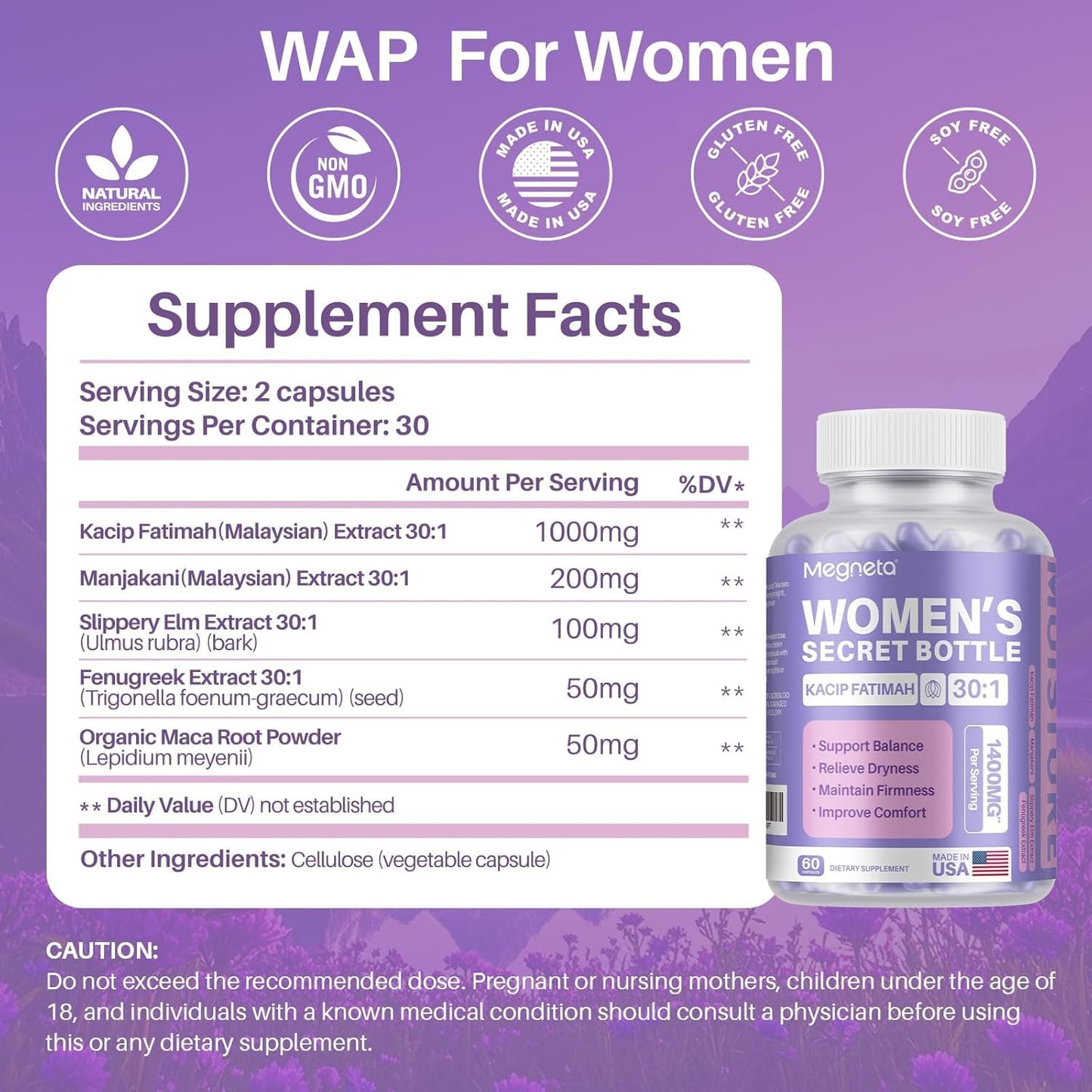 MEGNETA Advanced Feminine Care, 180 Capsules