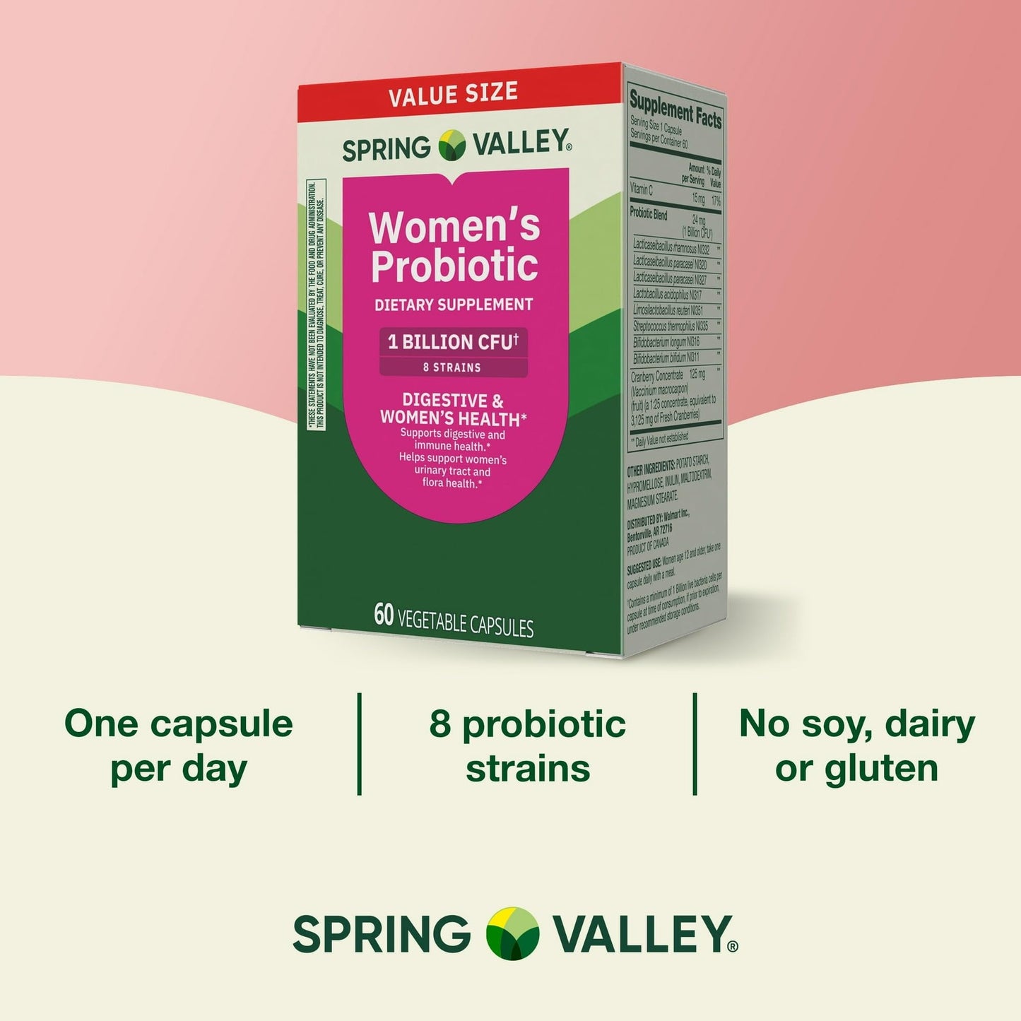 BASKETGOODS Probiotics for Women Capsules Digestive Health, 60 Capsules