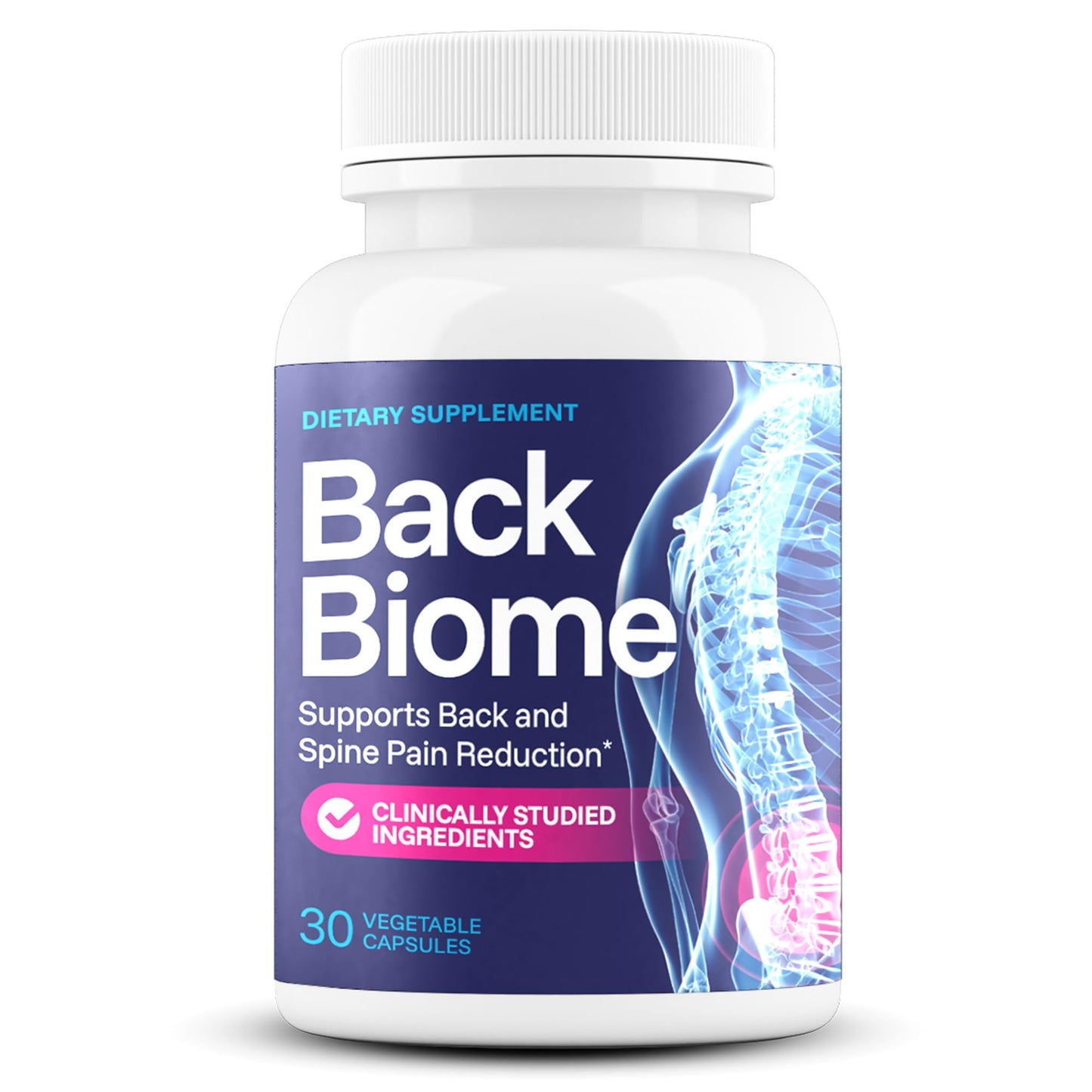 BackBiome Advanced 7-Strain Probiotic Formula for Gut & Back Health, 30 Capsules