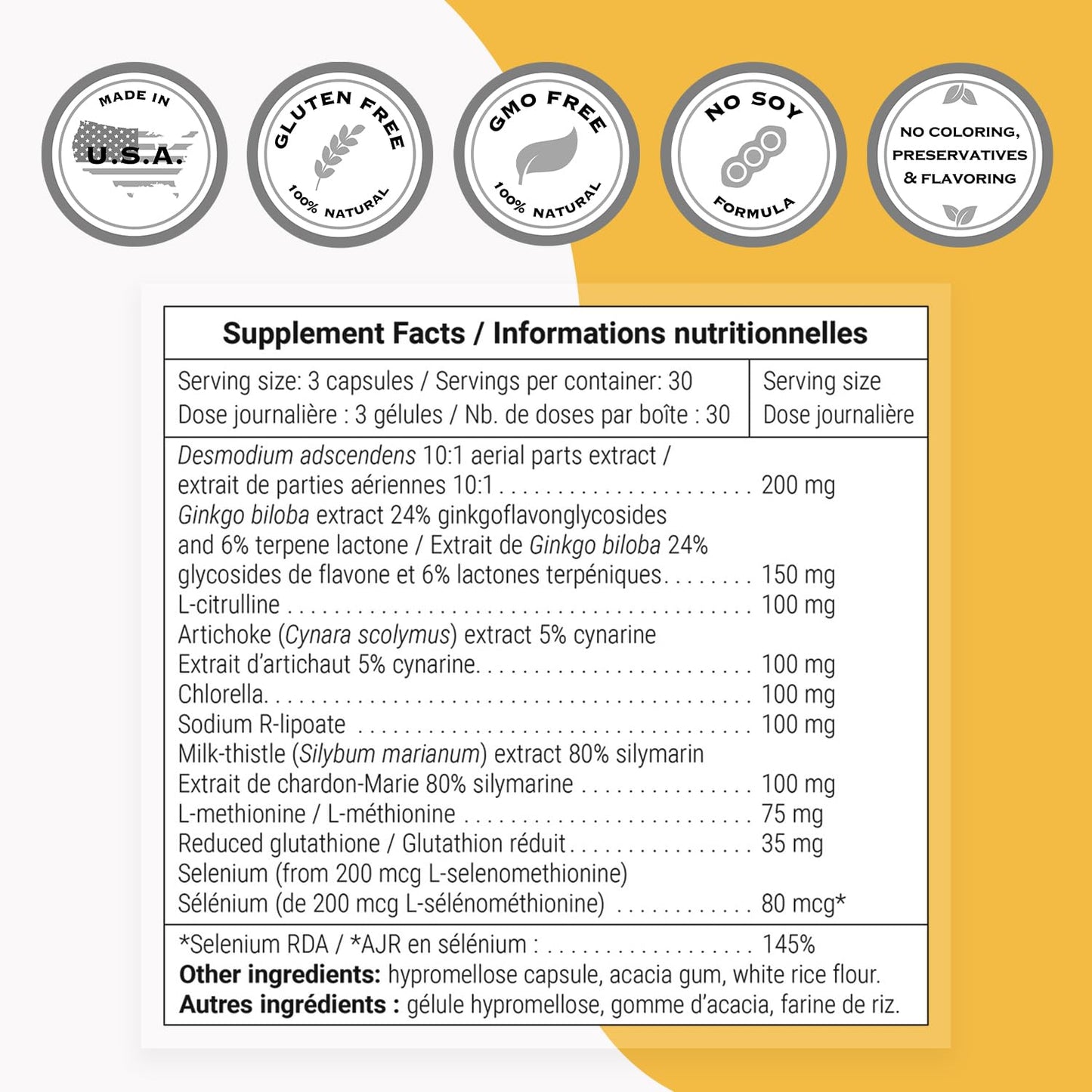 Supersmart Liver Support Formula with Milk Thistle Extract (80% Silymarin), Ginkgo Biloba & N-Acetyl-Cysteine Detox Supplement, 90 Capsules