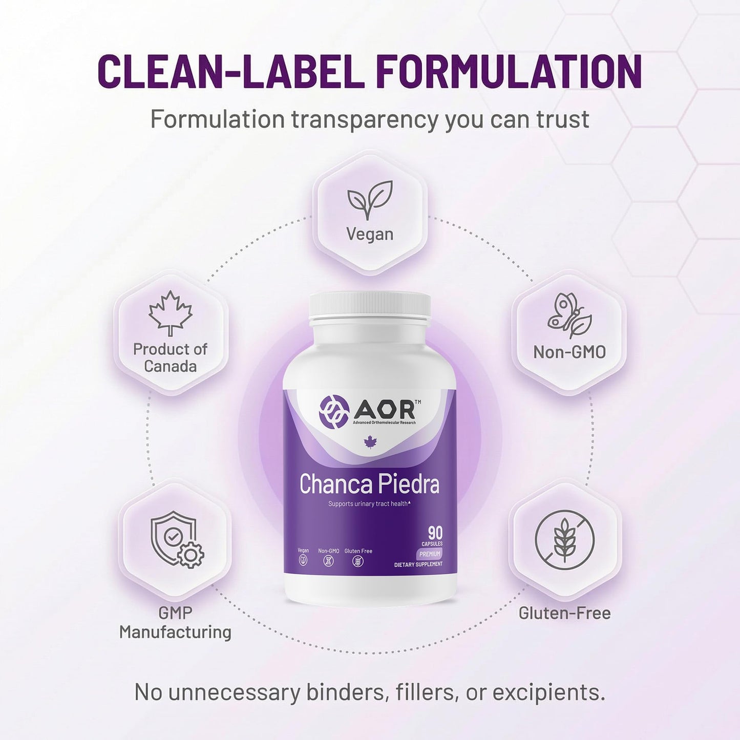 AOR Chanca Piedra 500mg Urinary Tract Support, 90 Capsules