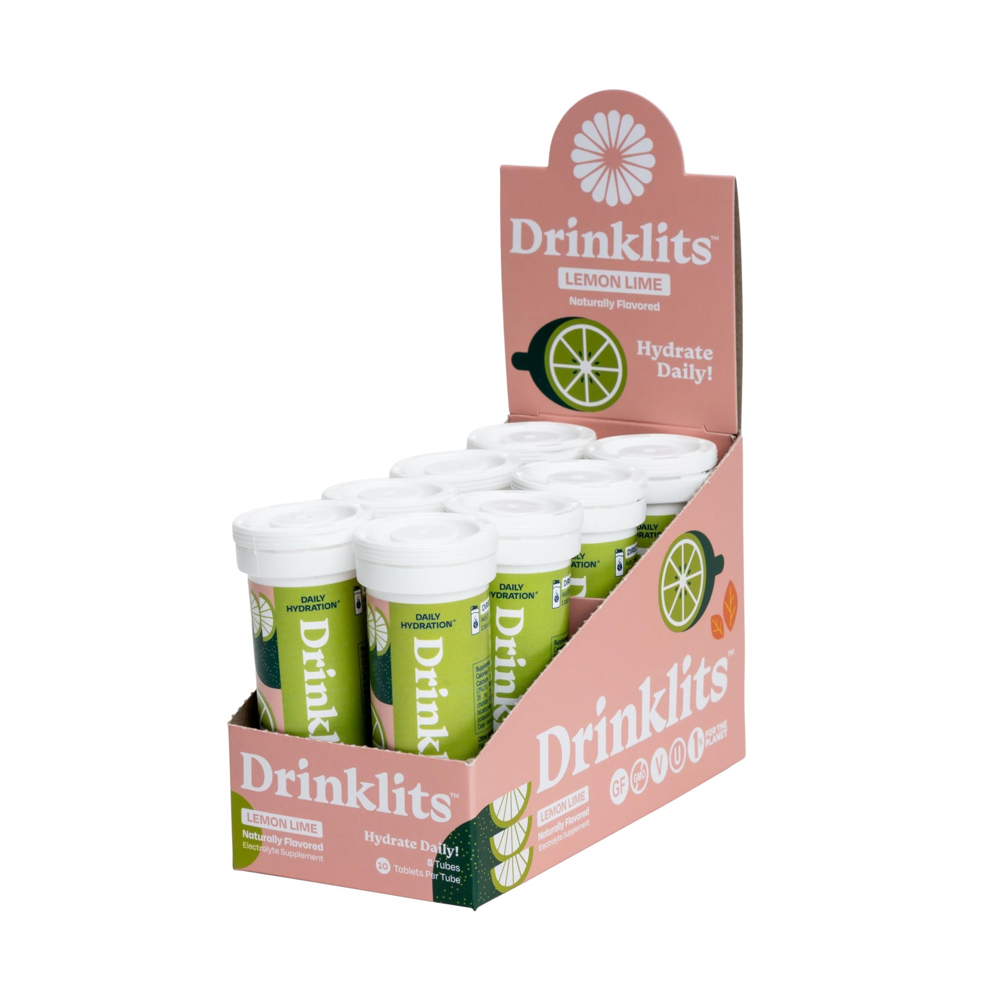 Drinklits Lemon-Lime Electrolyte Sports Drink Fizzy Hydration Tablets, 80 Tablets