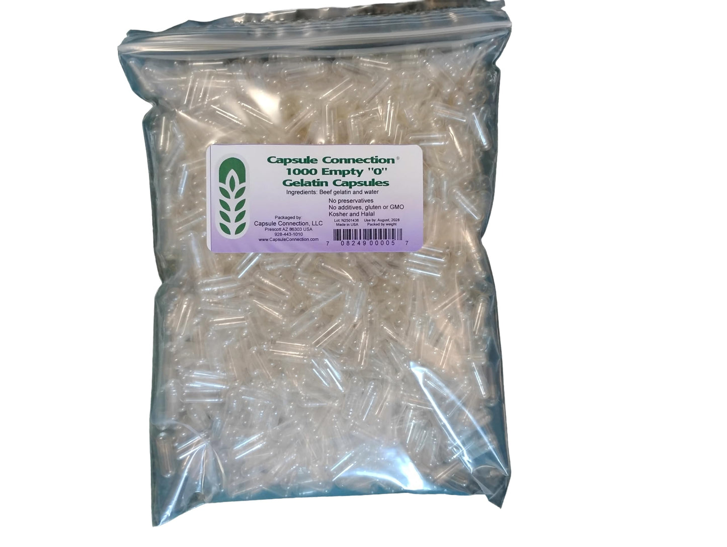Capsule Connection Empty Gelatin Capsules Size 0 Capsule, 1000 Count