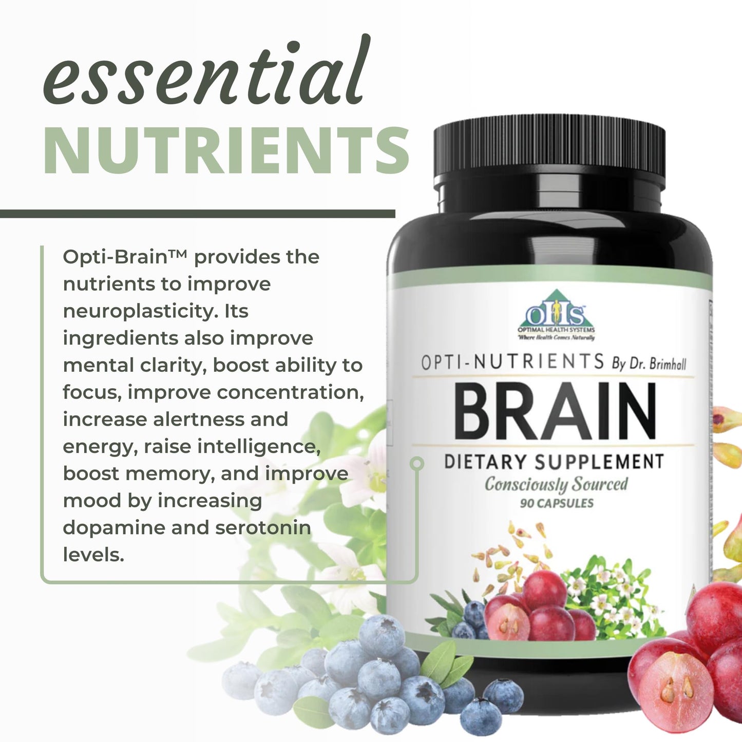 Optimal Health Systems Brain Nootropic Blend Capsules 90 Count