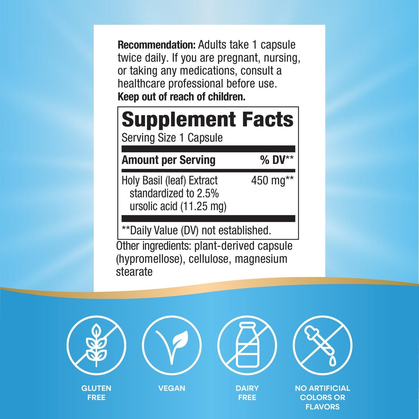 Nature's Way Holy Basil Premium Extract Capsules 60 Count