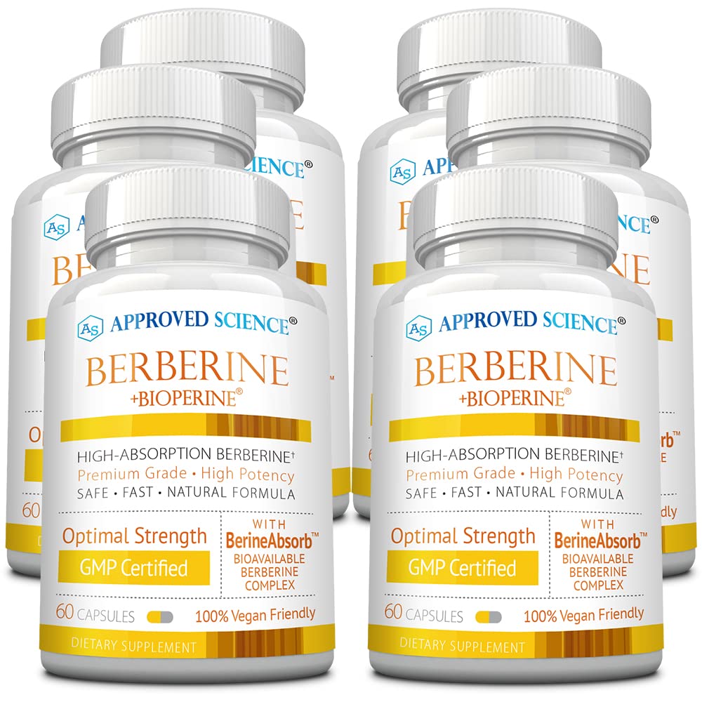 Approved Science Berberine 1000mg High Absorption Supplement with BioPerine, 60 Capsules