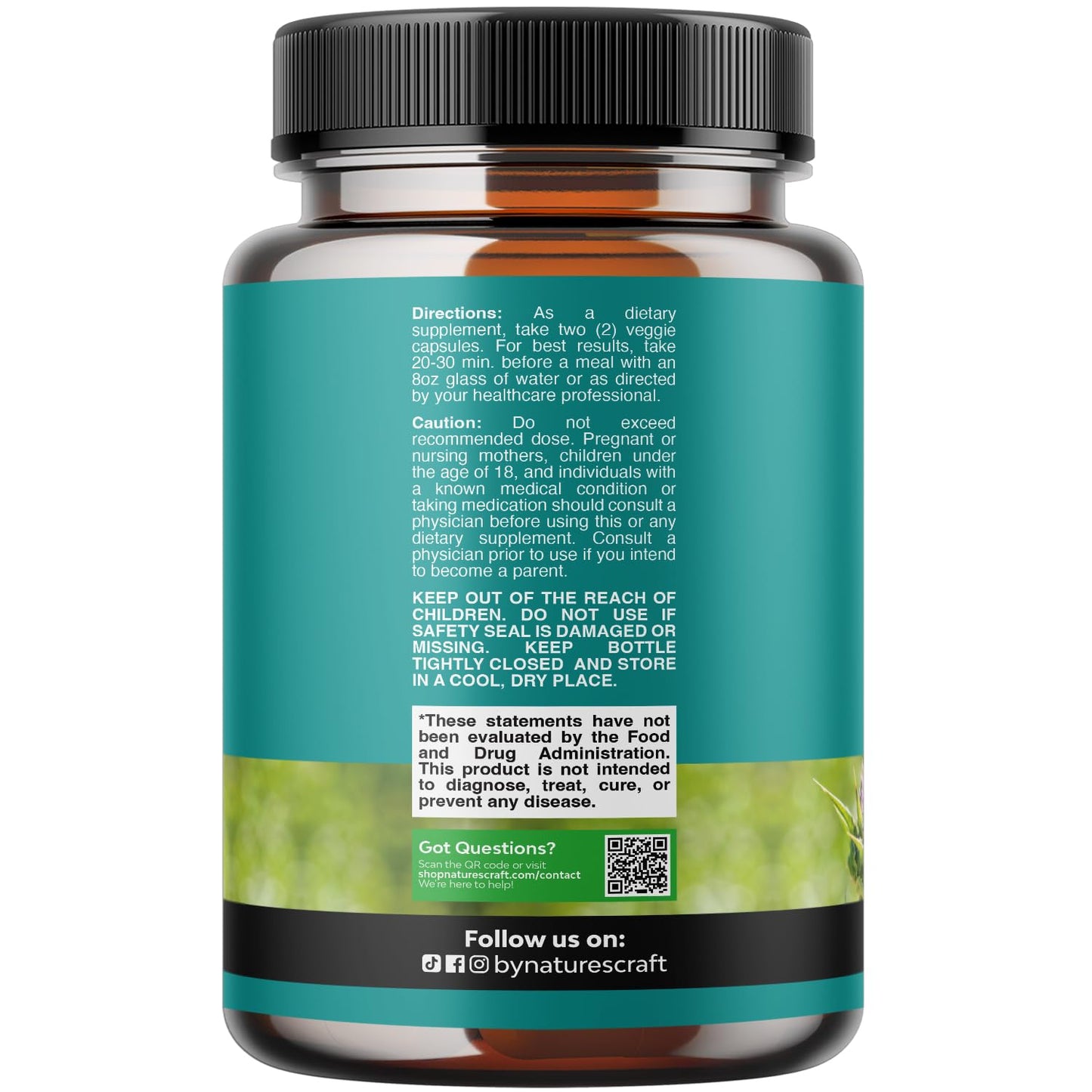 Natures Craft Liver Cleanse Detox & Repair - Herbal Liver Support Milk Thistle Supplement Capsules 120