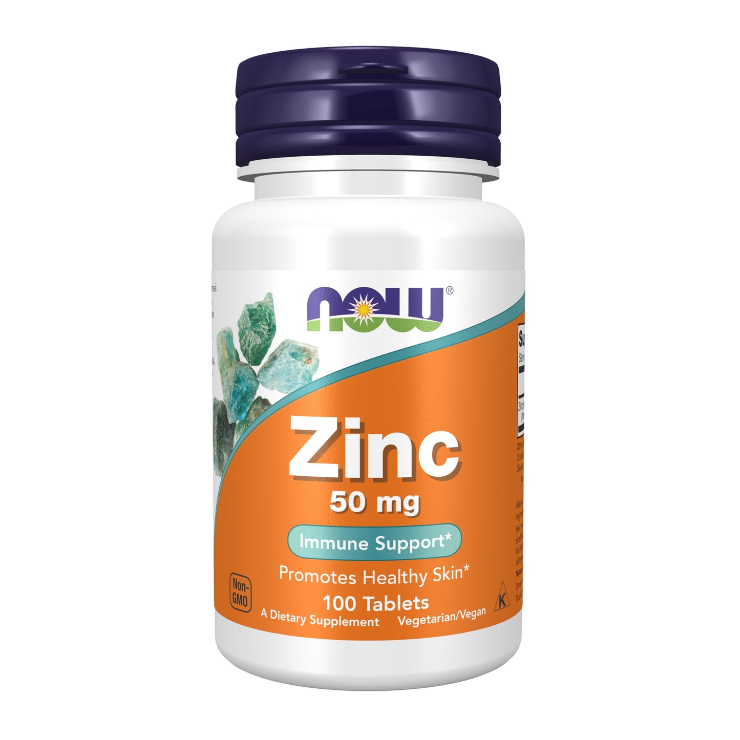 NOW Foods Zinc (Zinc Gluconate) 50 mg Tablet, 100 Tablets