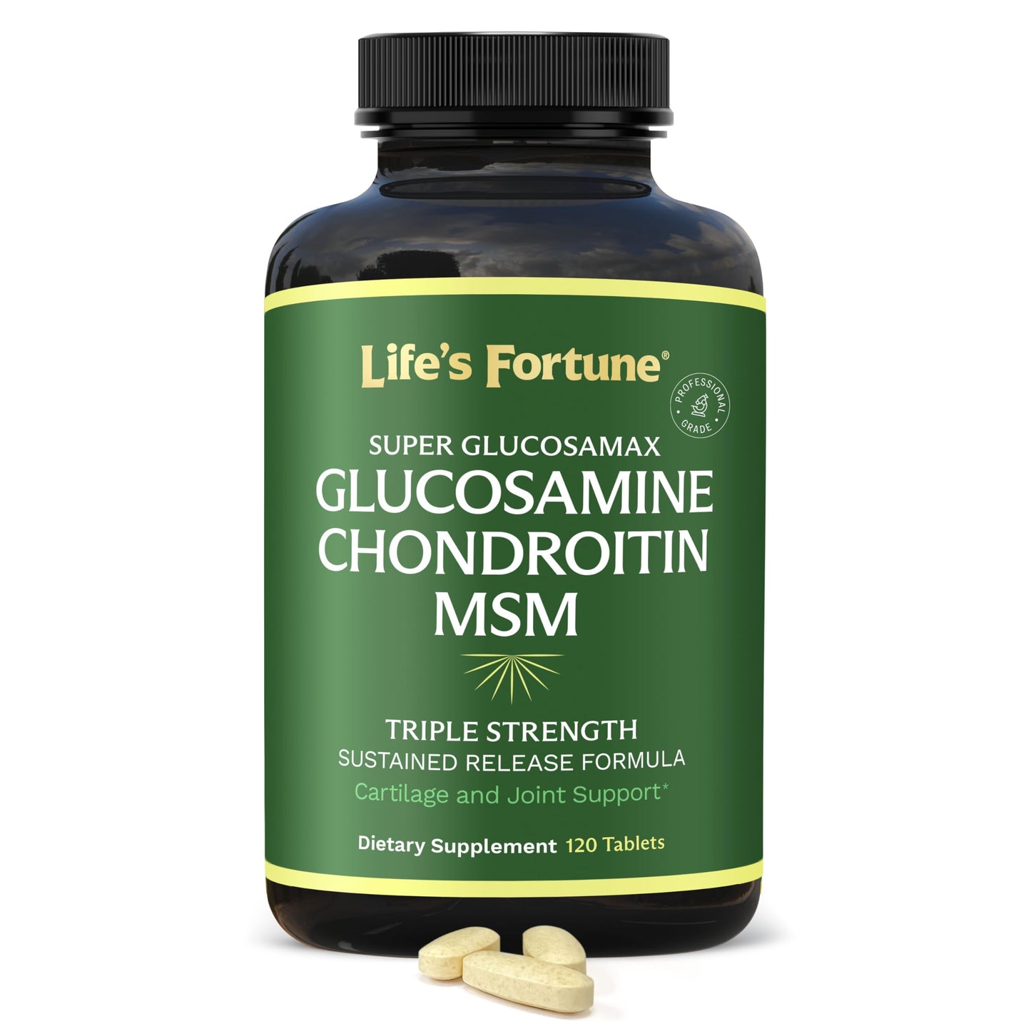 Life's Fortune Glucosamax Triple Strength Glucosamine, Chondroitin & MSM with Vitamin C Capsule, 120 Count