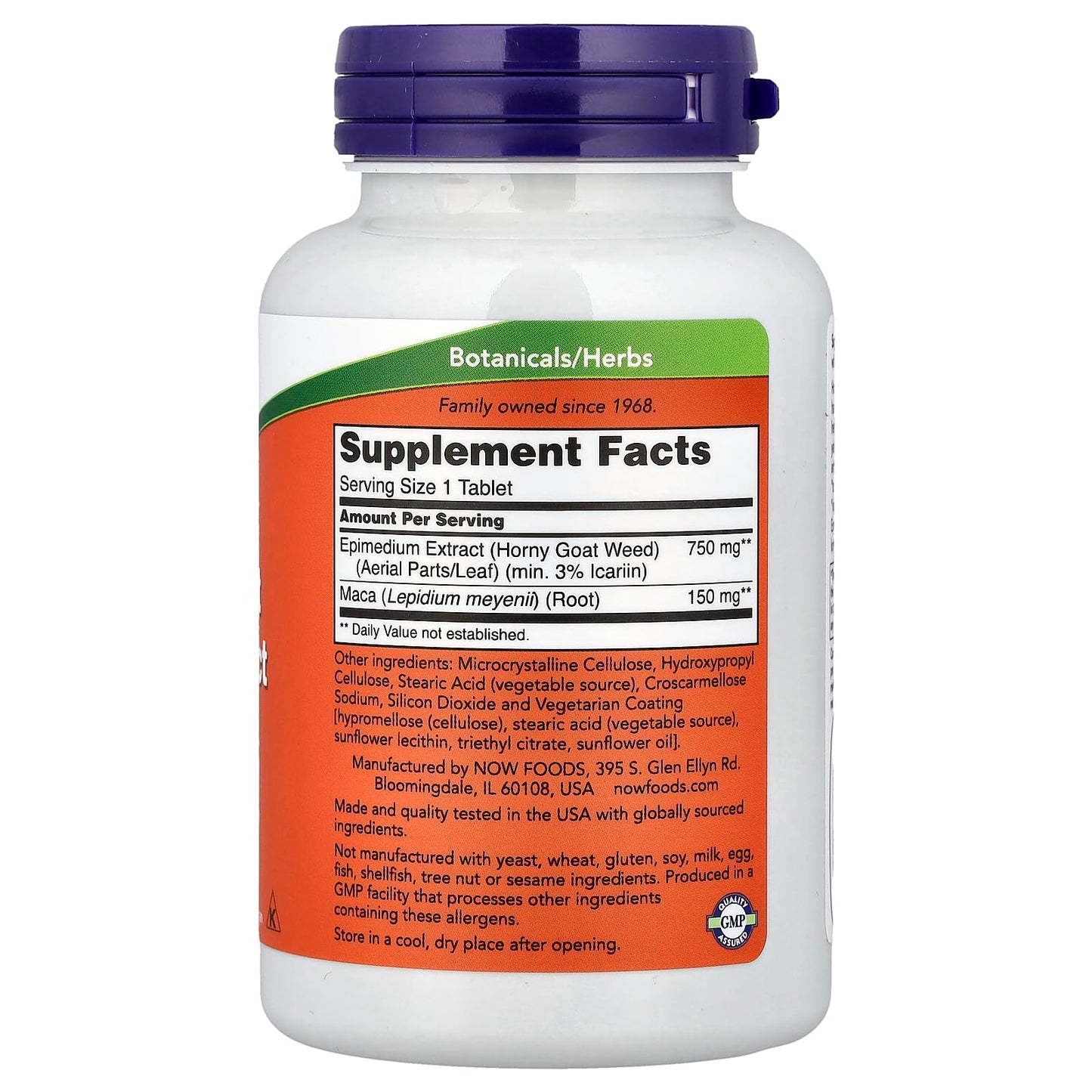 NOW Foods Horny Goat Weed 750 mg Tablets, 90 Count