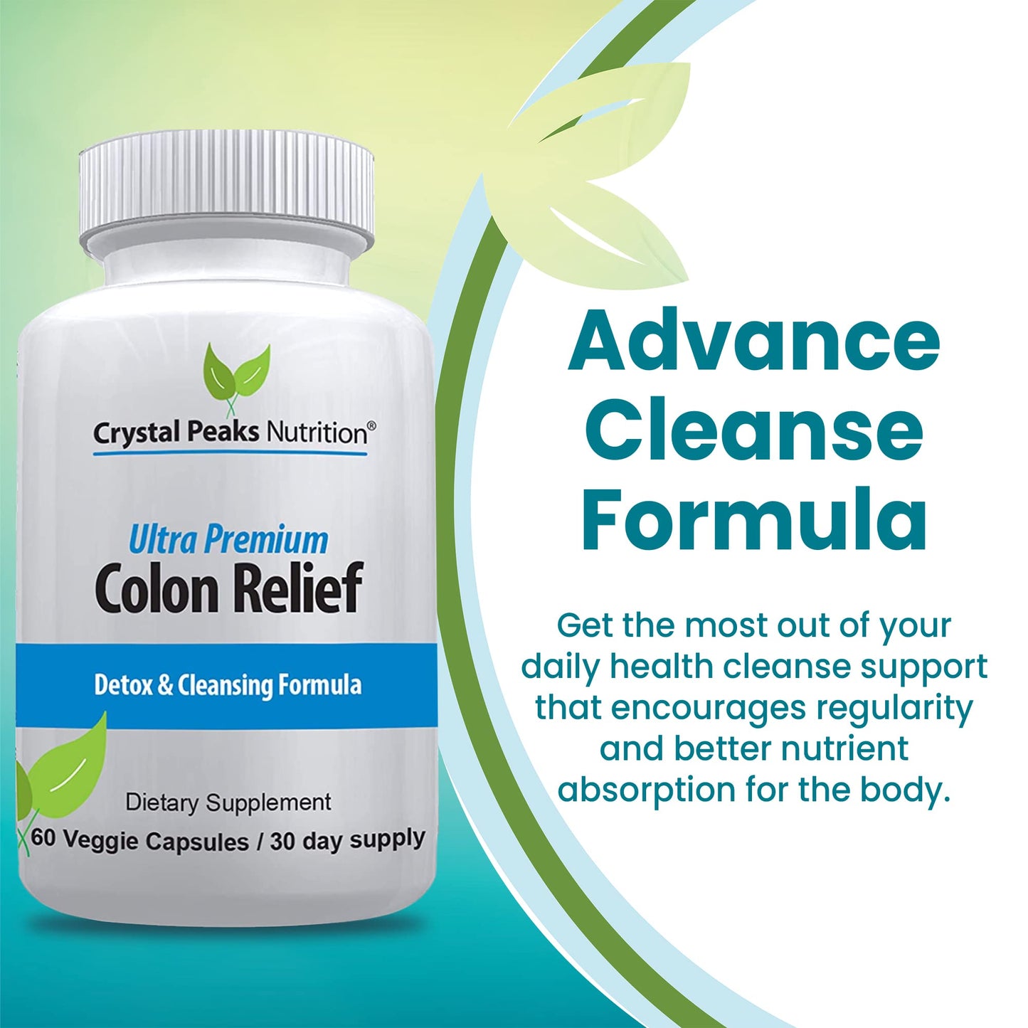 Crystal Peaks Nutrition Natural Colon Cleanser Capsules 60 Capsules