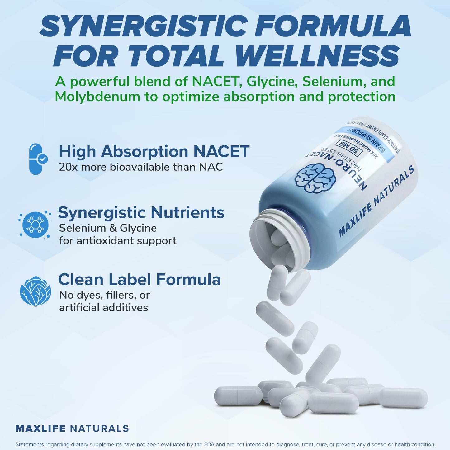 MAXLIFE NATURALS NACET N-Acetyl L-Cysteine Ethyl Ester Capsules, 60 Count