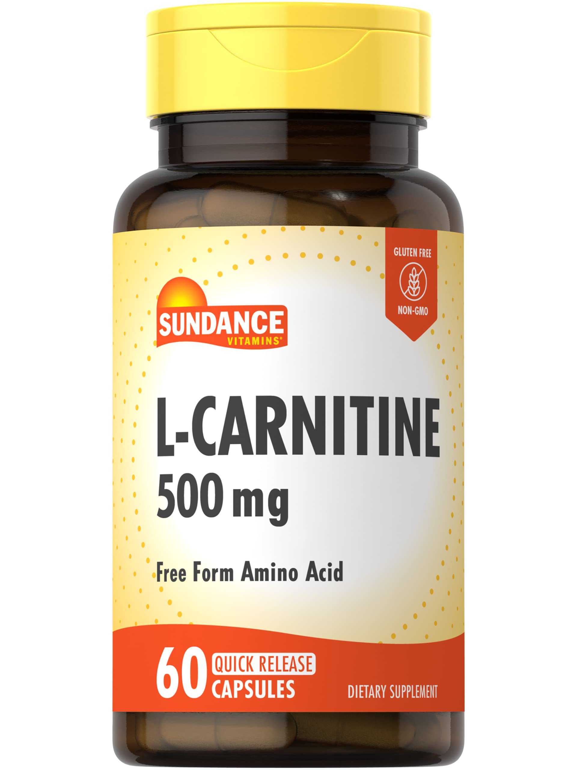 Sundance L-Carnitine L-Tartrate Supplement 500mg Capsules, 60 Count