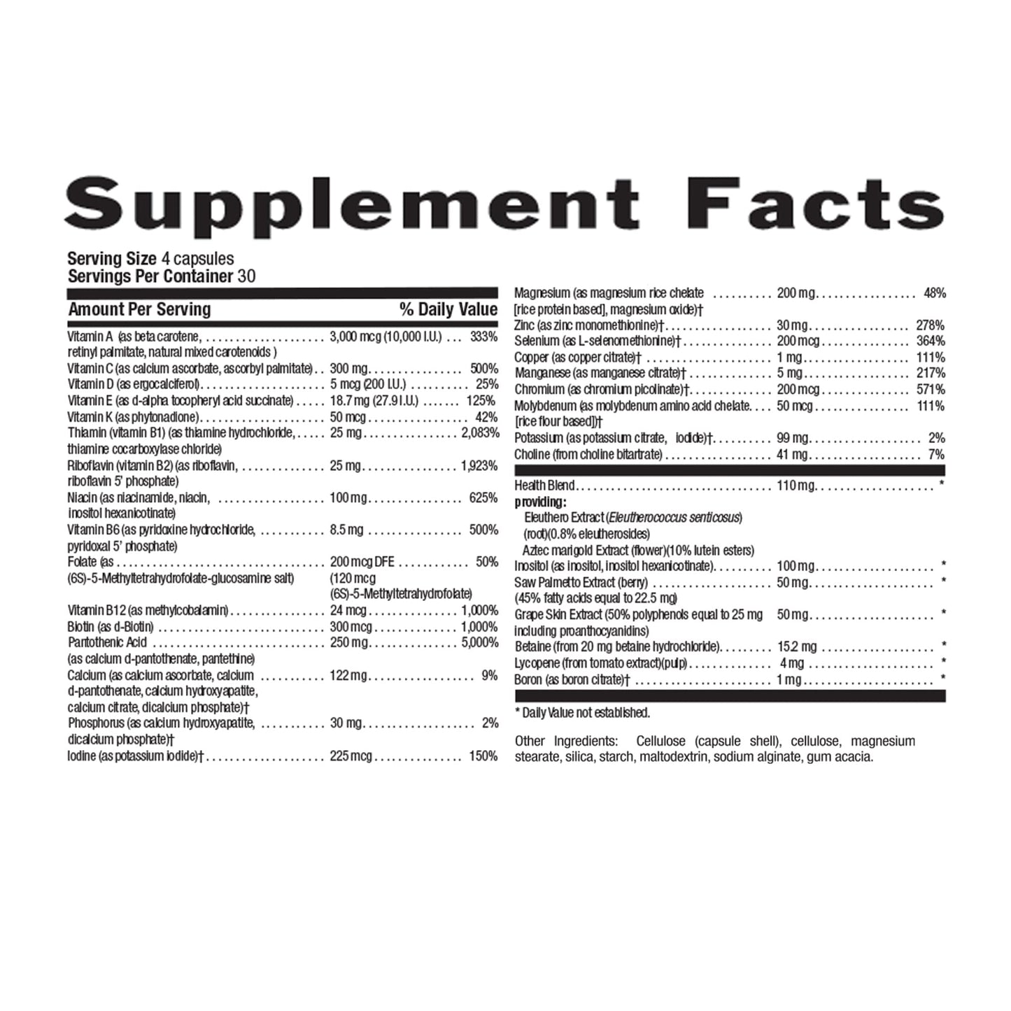Country Life Max for Men Multivitamin and Mineral Complex, Iron-free, 120 Capsules