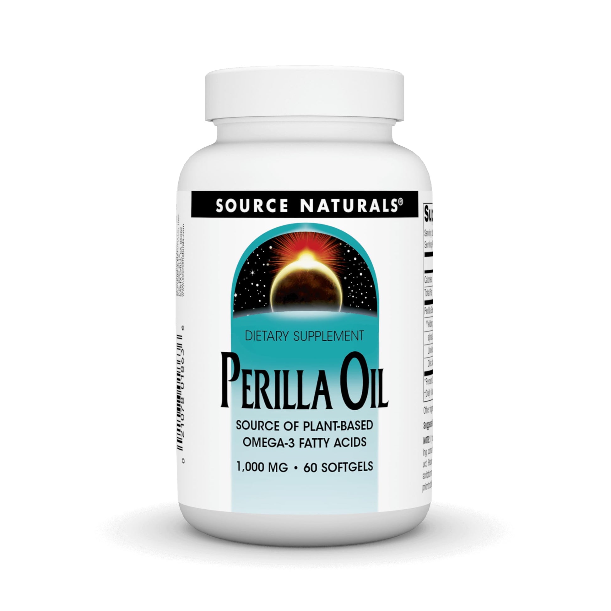 Source Naturals Perilla Oil Source of Plant-Based Omega-3 Fatty Acids, 1000 mg Softgels, 60 Count
