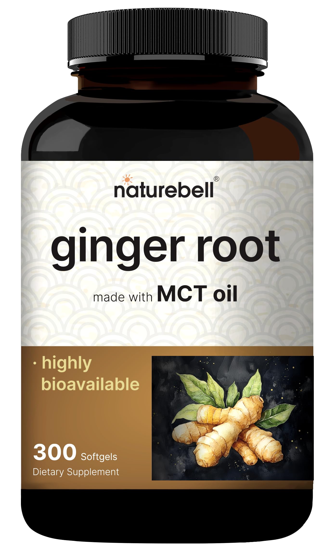 NatureBell Ginger Root Extract with MCT Oil Softgels 300