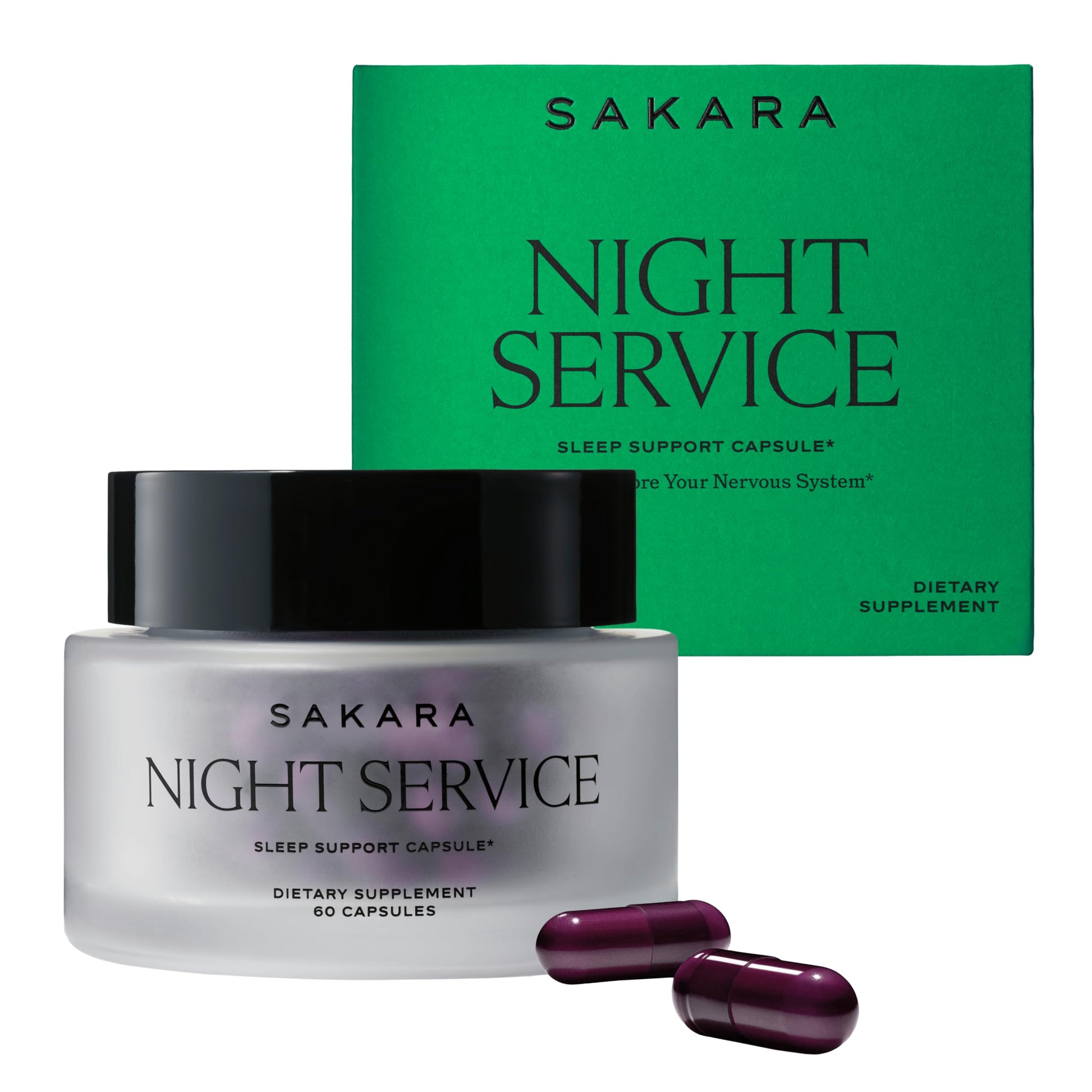 SAKARA Night Service Sleep Support Capsule, 60 Count