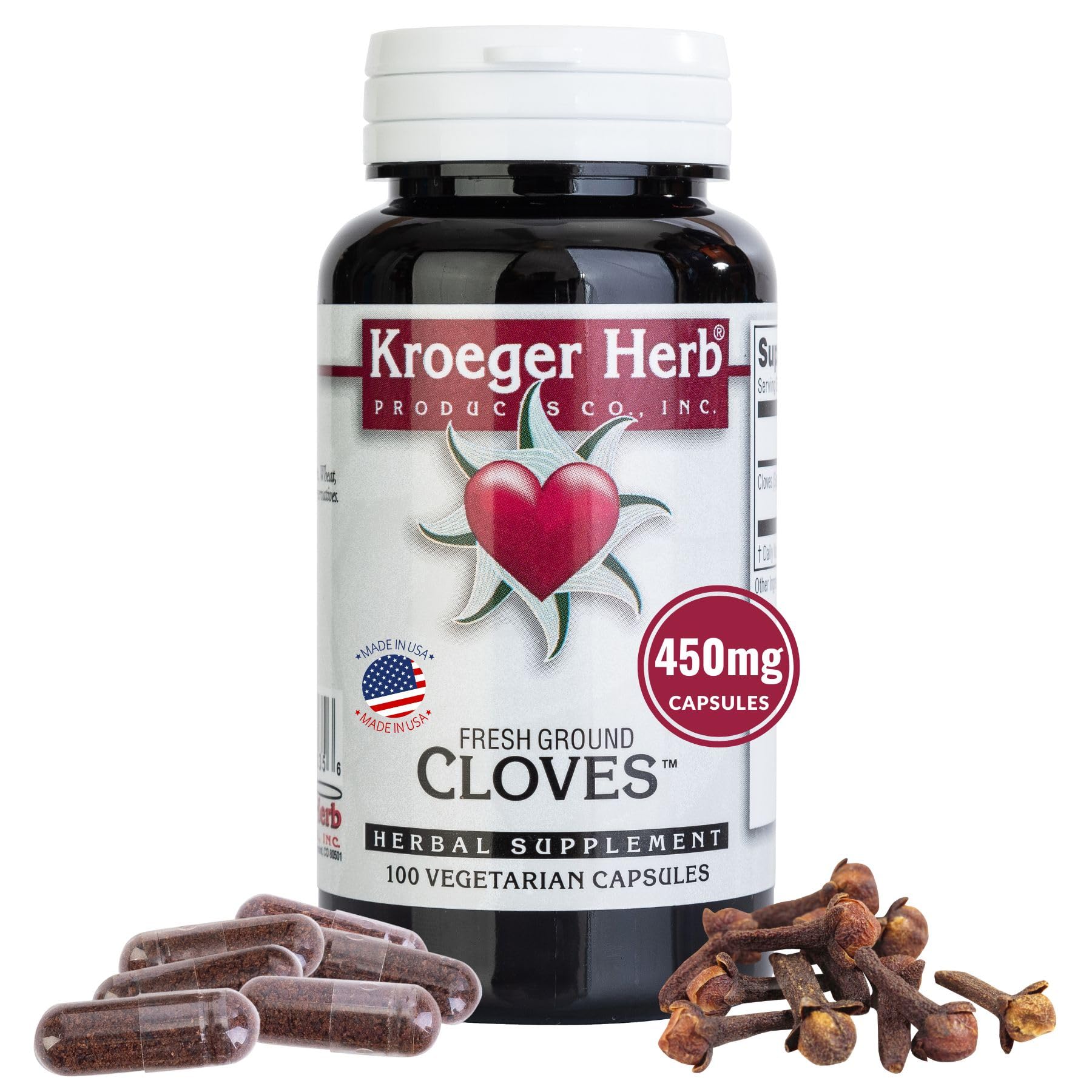 Kroeger Herb Products Cloves, 100 Capsules