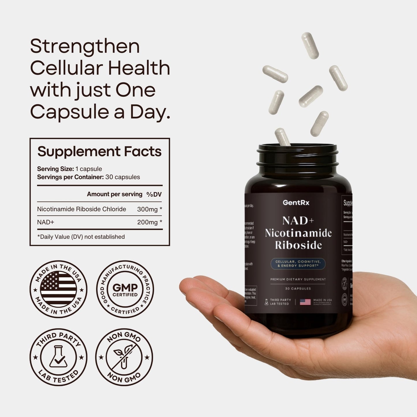 GentRx NAD+ & NR Capsule 30 Count