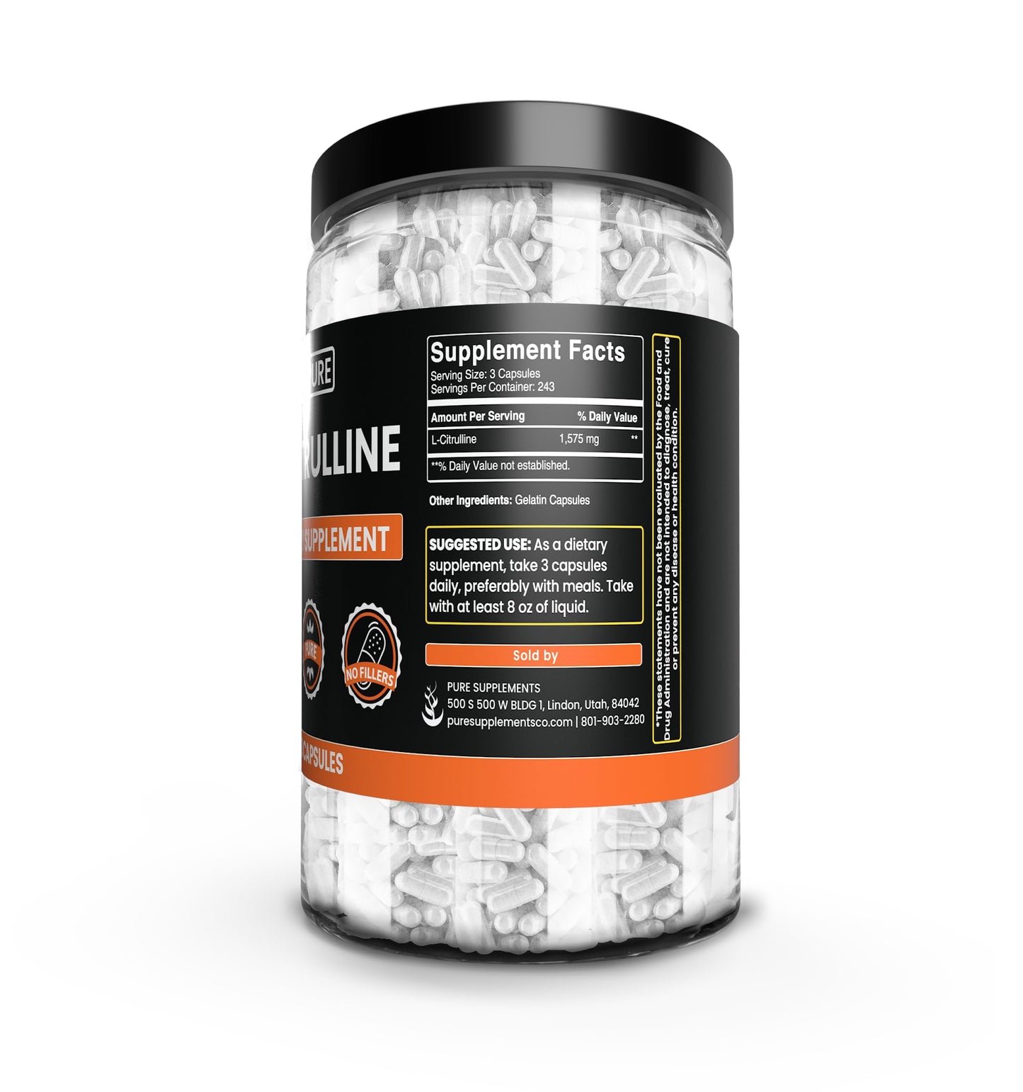 Pure Original Ingredients L-Citrulline Capsules 730