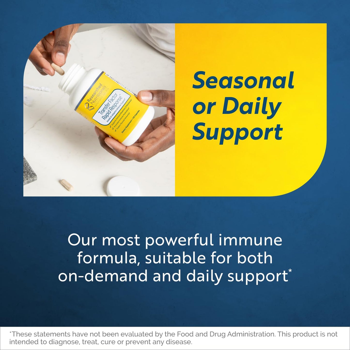 Researched Nutritionals Transfer Factor Rapid Response Immune Support Supplement - Colostrum Blend with Beta Glucan, IP-6 & Lactoferrin, Fast-Acting Innate & Adaptive Immune Modulation Capsules, 120 Count