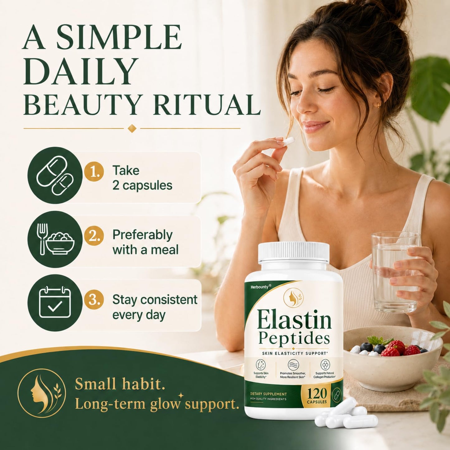 Herbounty Elastin Peptides Skin Tightening Formula Capsules, 120