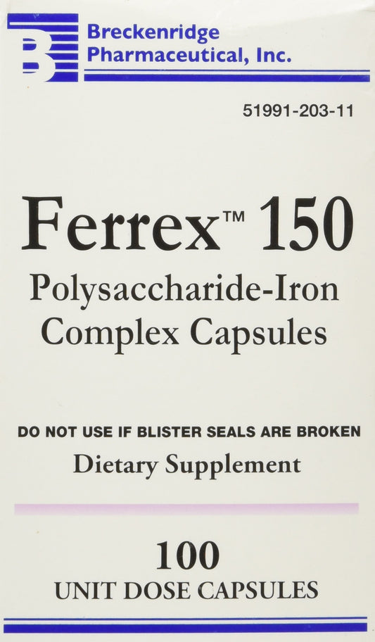 FERREX-150 Iron Mineral Supplement Powder 100 Count