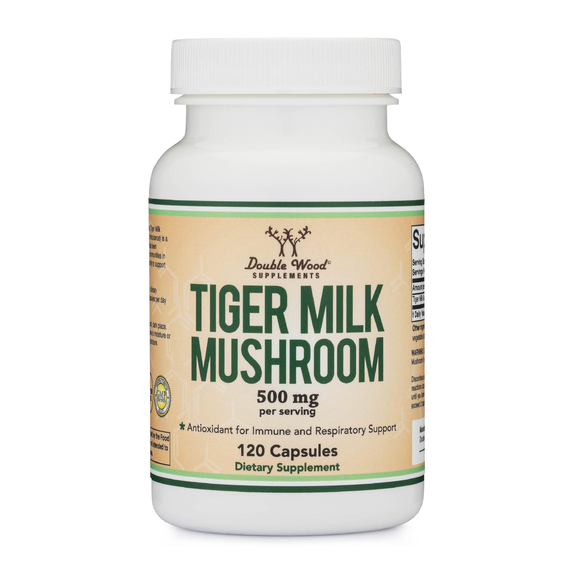 Double Wood Supplements Tigers Milk Mushroom (Lignosus Fungi) 120 Capsules