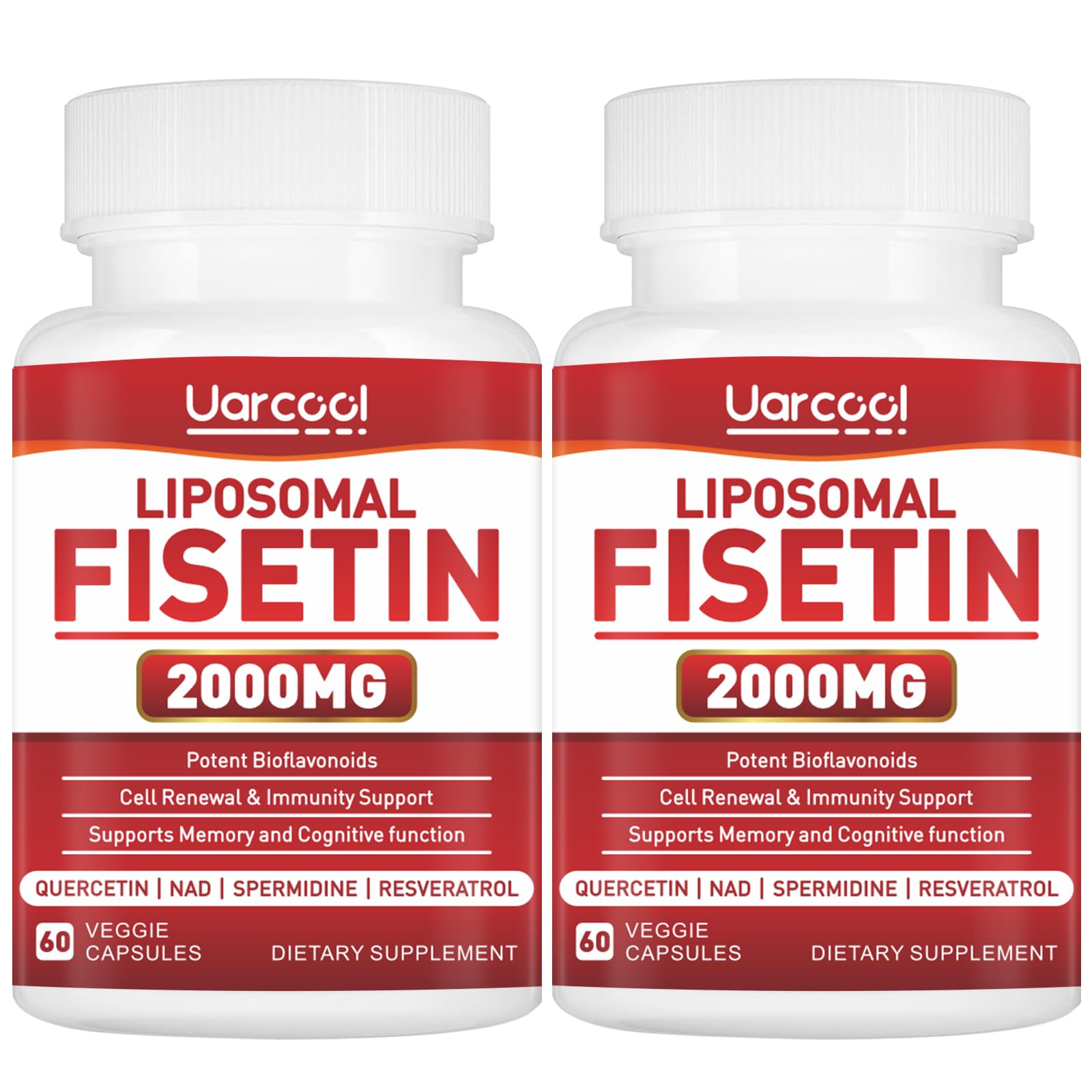 Uarcool Fisetin Supplement 2000mg Capsule, 120 Capsules